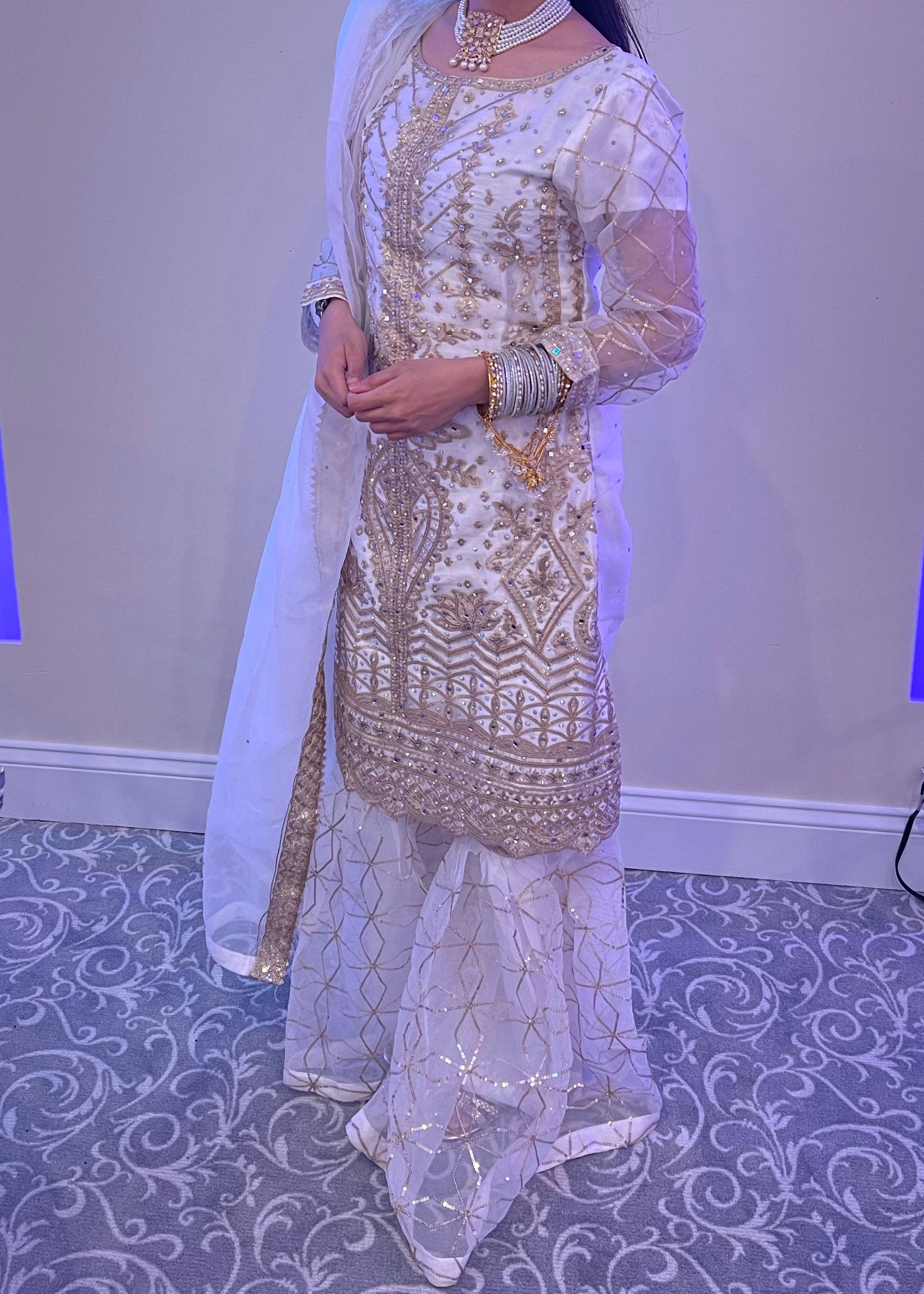White Gharara Set Image - 0