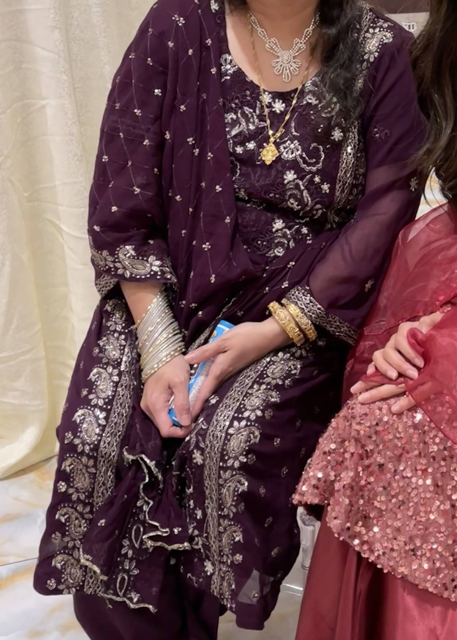 Dark Purple Kurta Set Image - 1