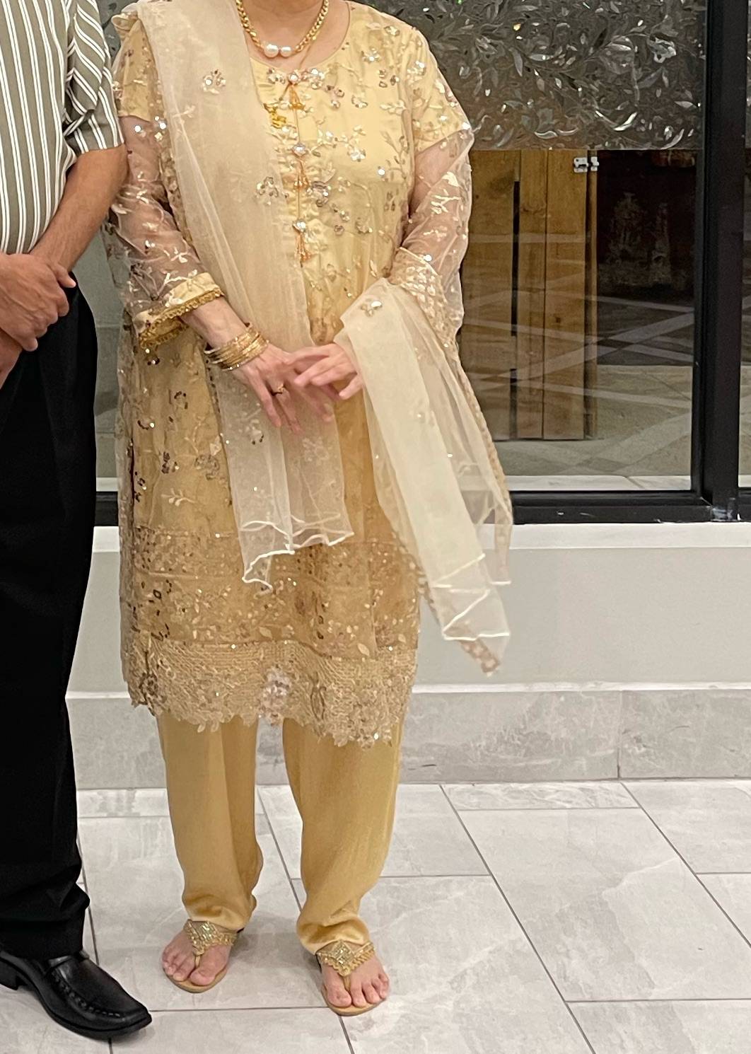 Gold Beige Kurta Set Image - 0