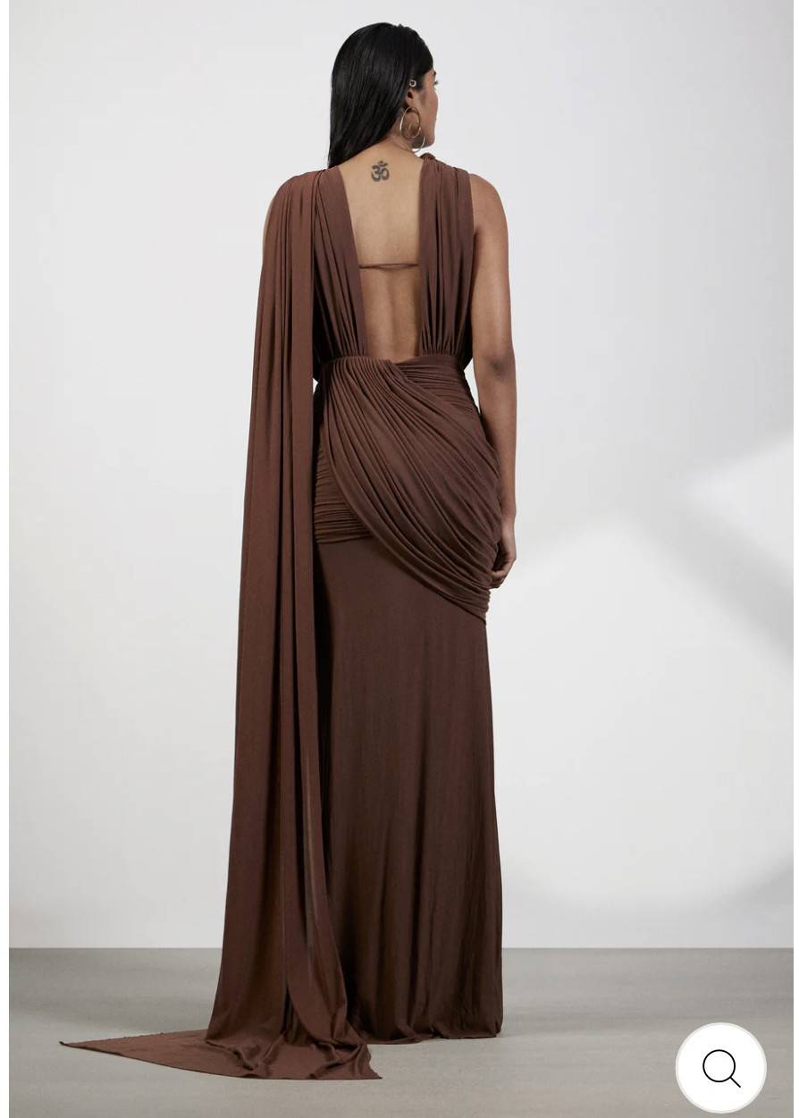 Ivory Drape Dress Image - 2