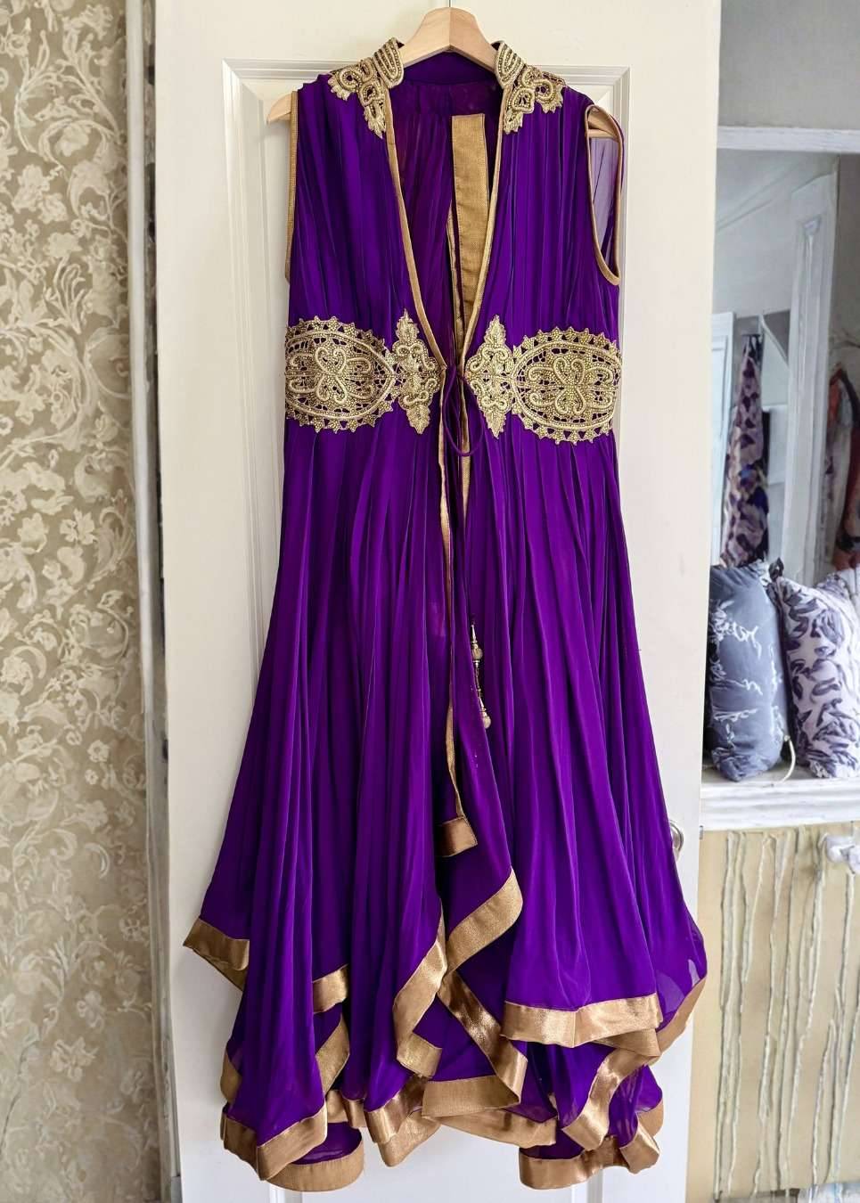 Royal Purple Anarkali Set Image - 1