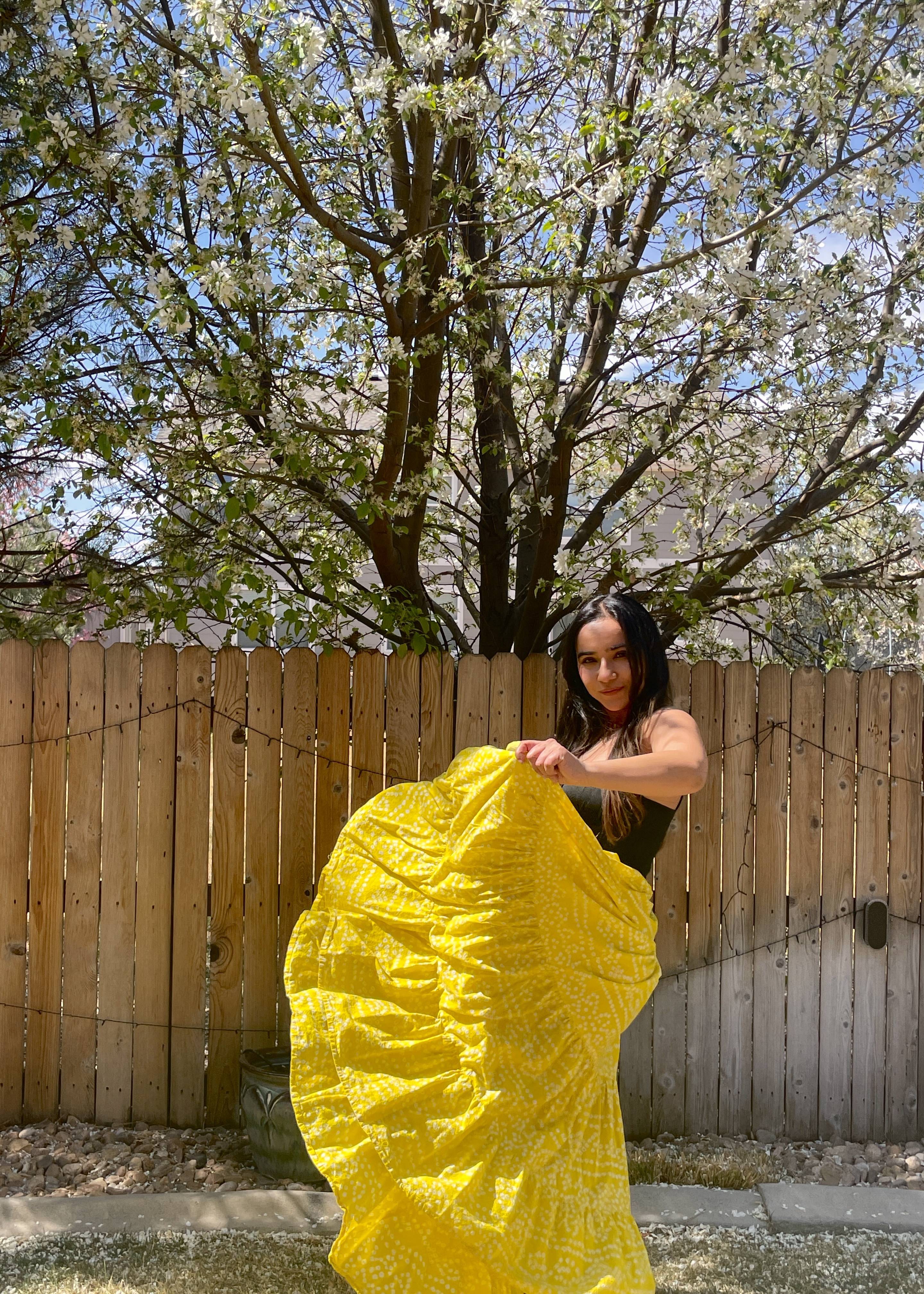 Yellow Bandhani Skirt Image - 1