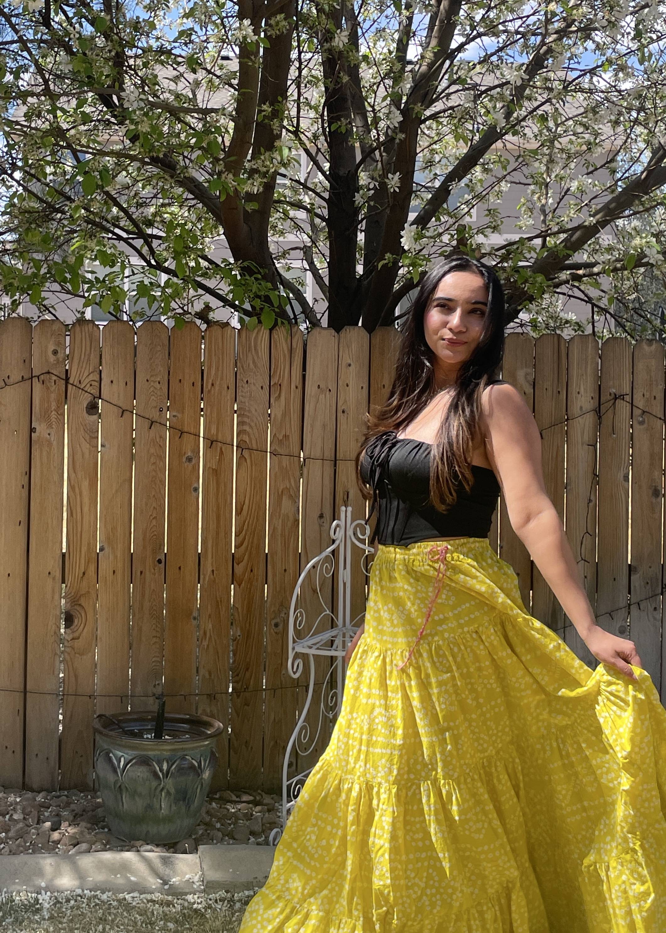 Yellow Bandhani Skirt Image - 5