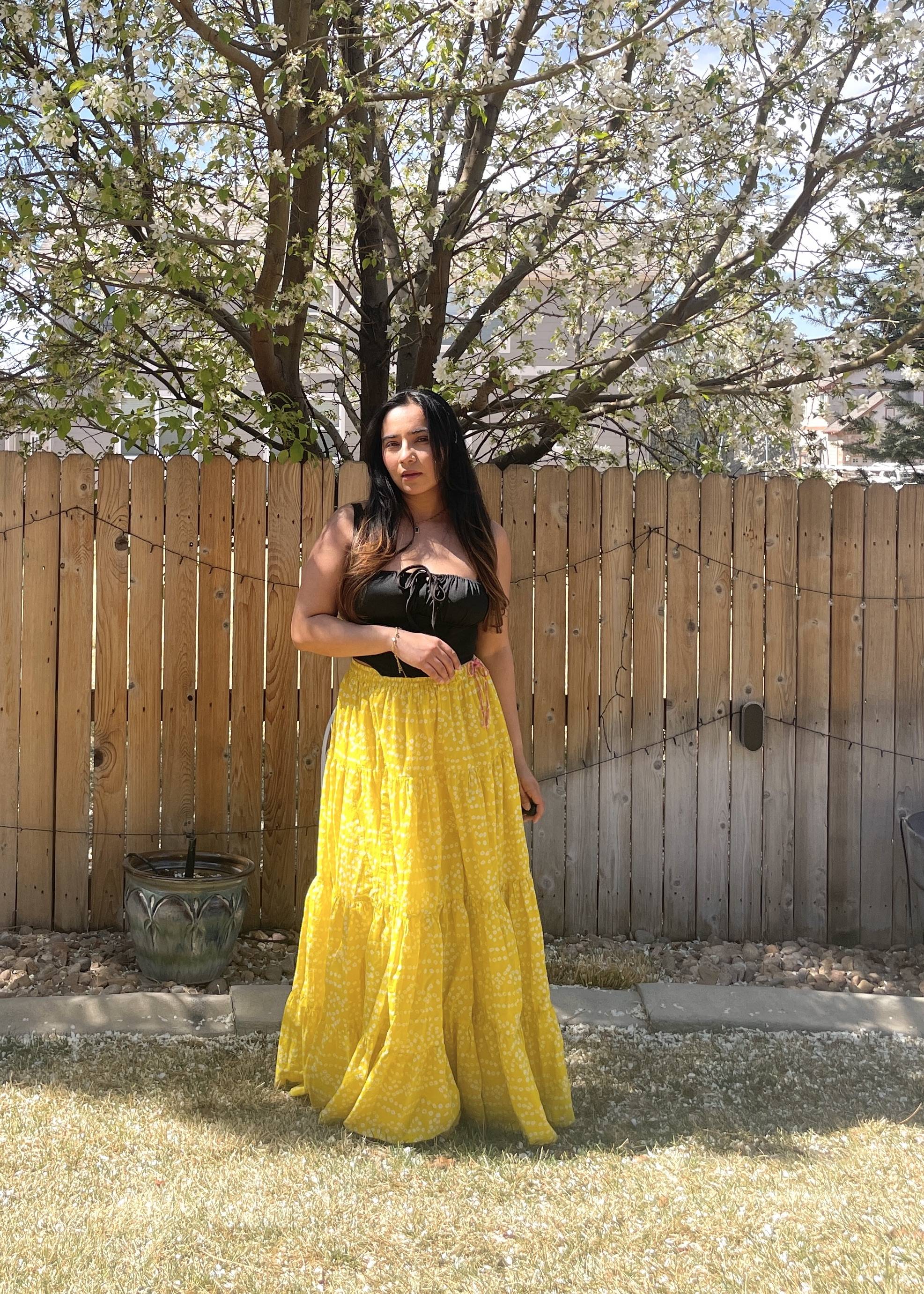 Yellow Bandhani Skirt Image - 6