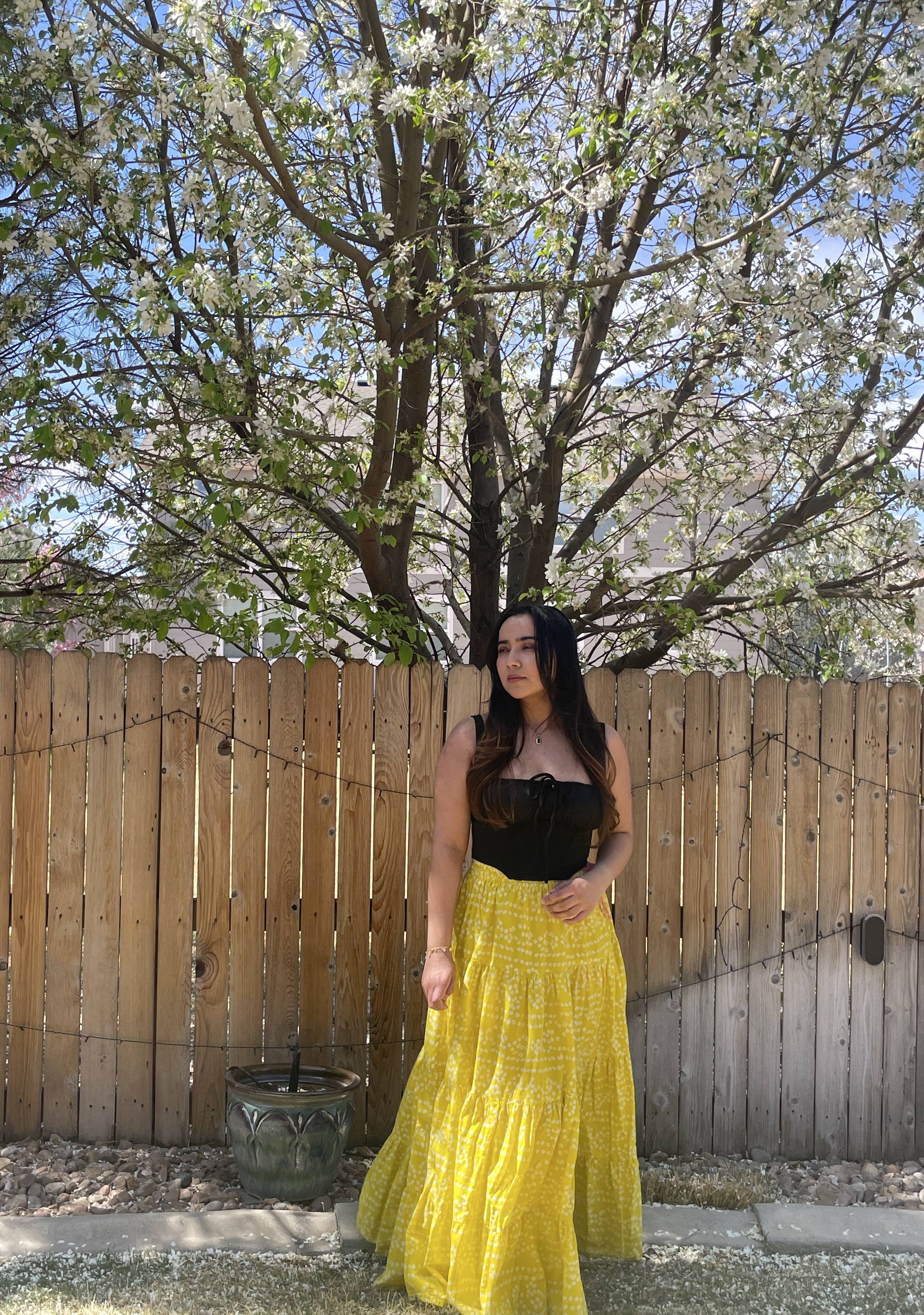 Yellow Bandhani Skirt Image - 4
