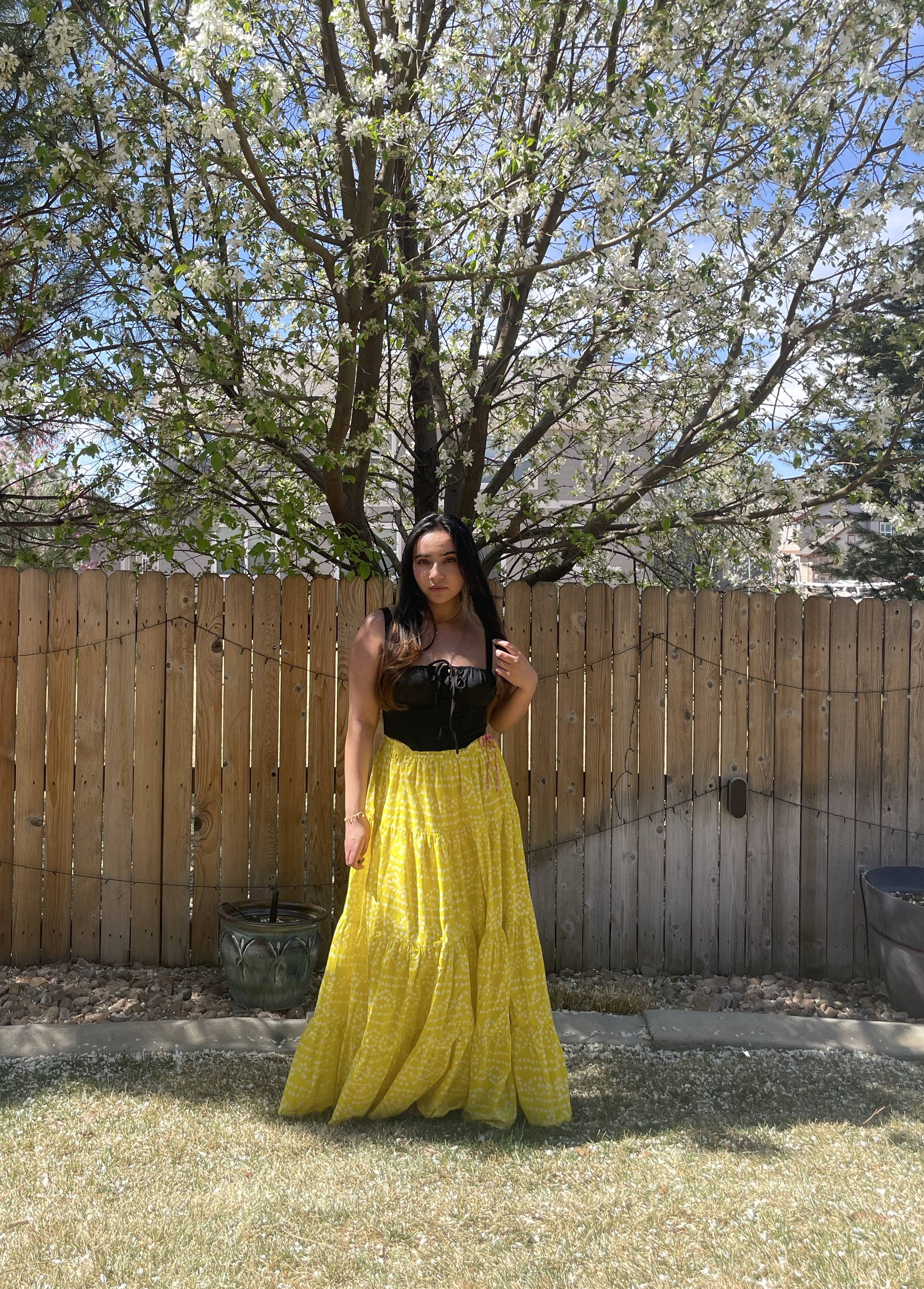 Yellow Bandhani Skirt Image - 7