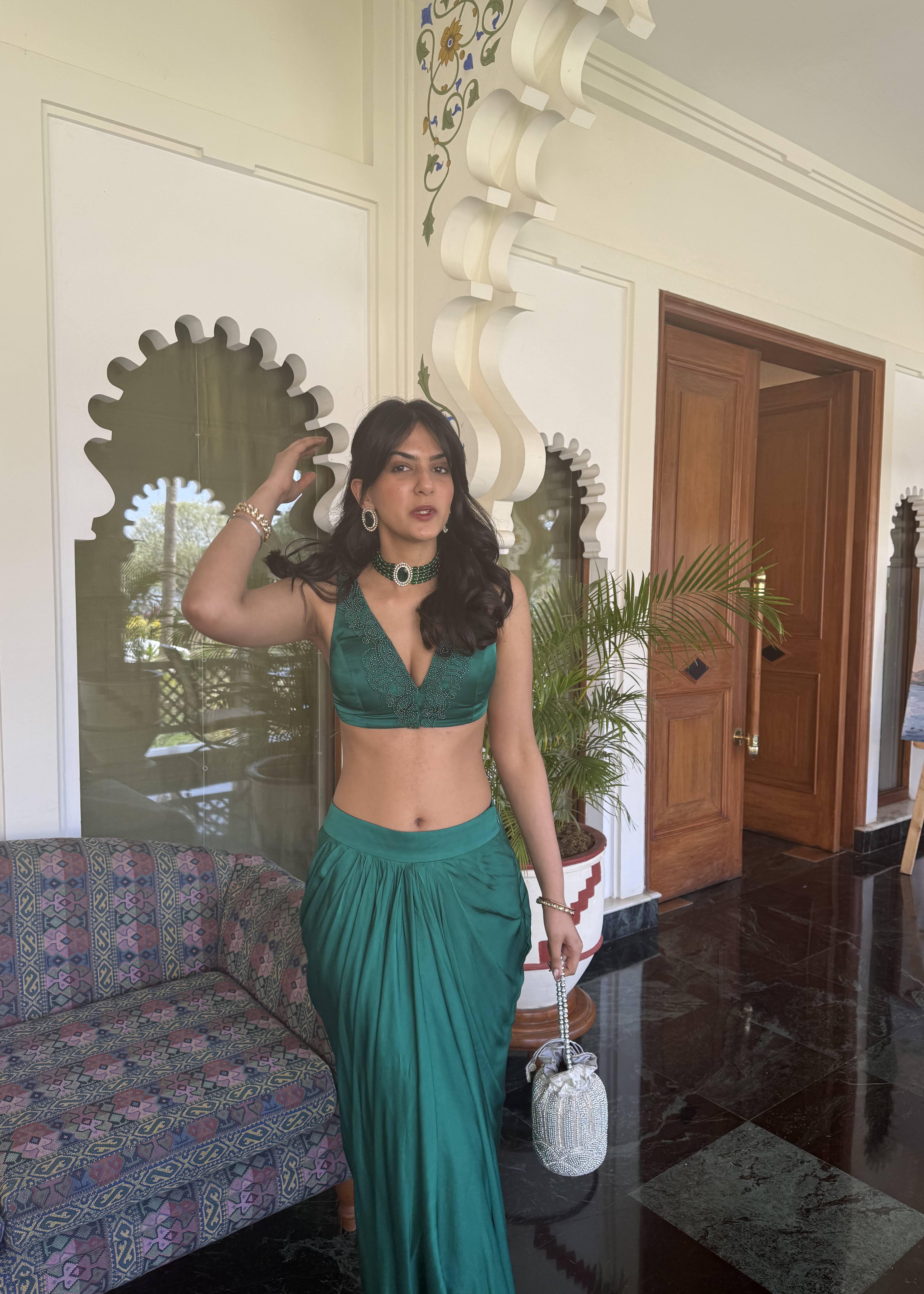 Emerald Green Skirt Sets Image - 8