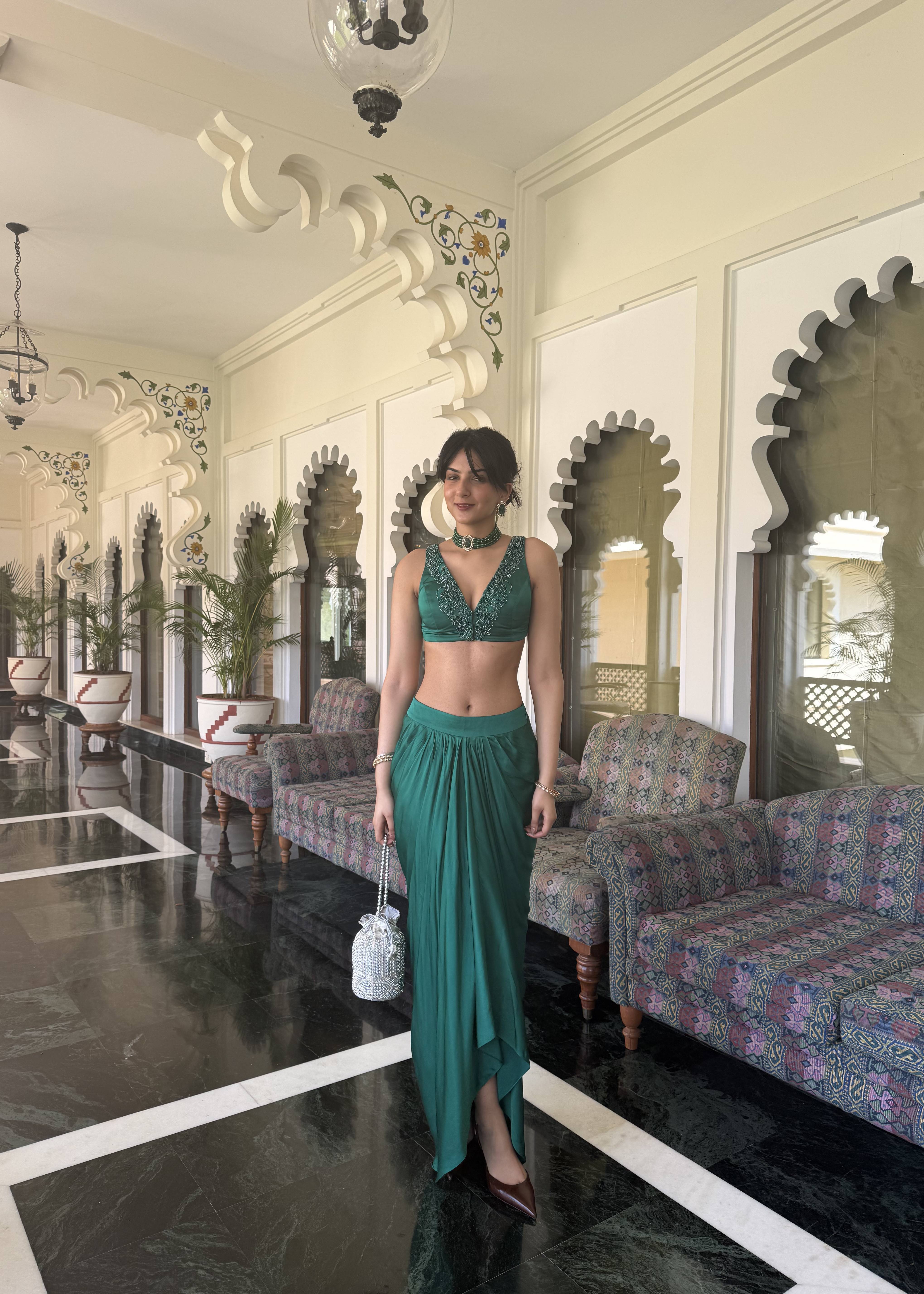 Emerald Green Skirt Sets Image - 1