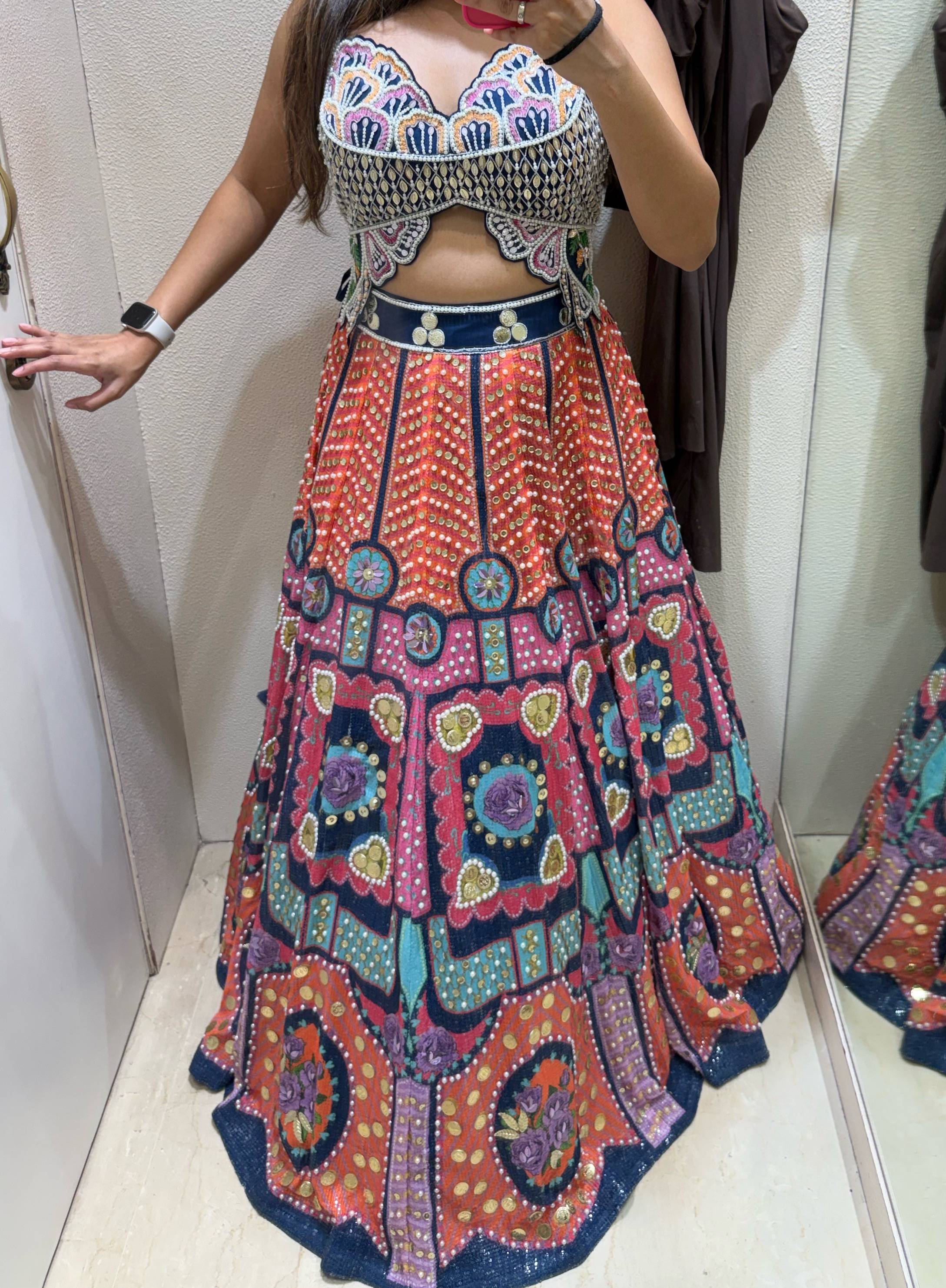 Multicolored Floral Lehenga Image - 0