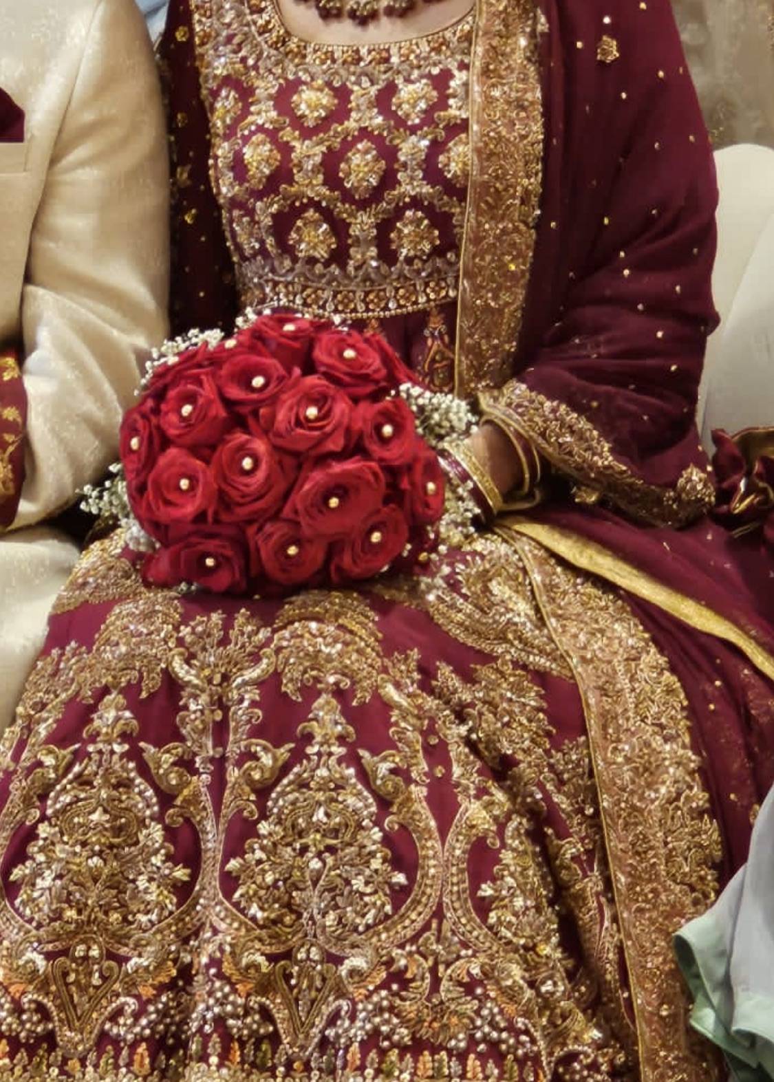 Maroon Bridal Anarkali Image - 5