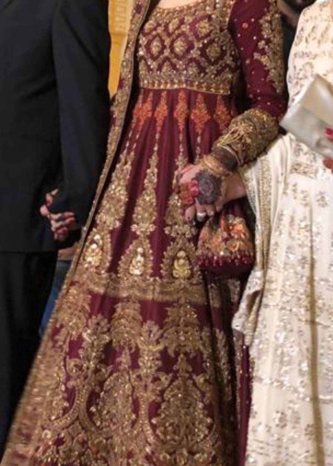 Maroon Bridal Anarkali Image - 6