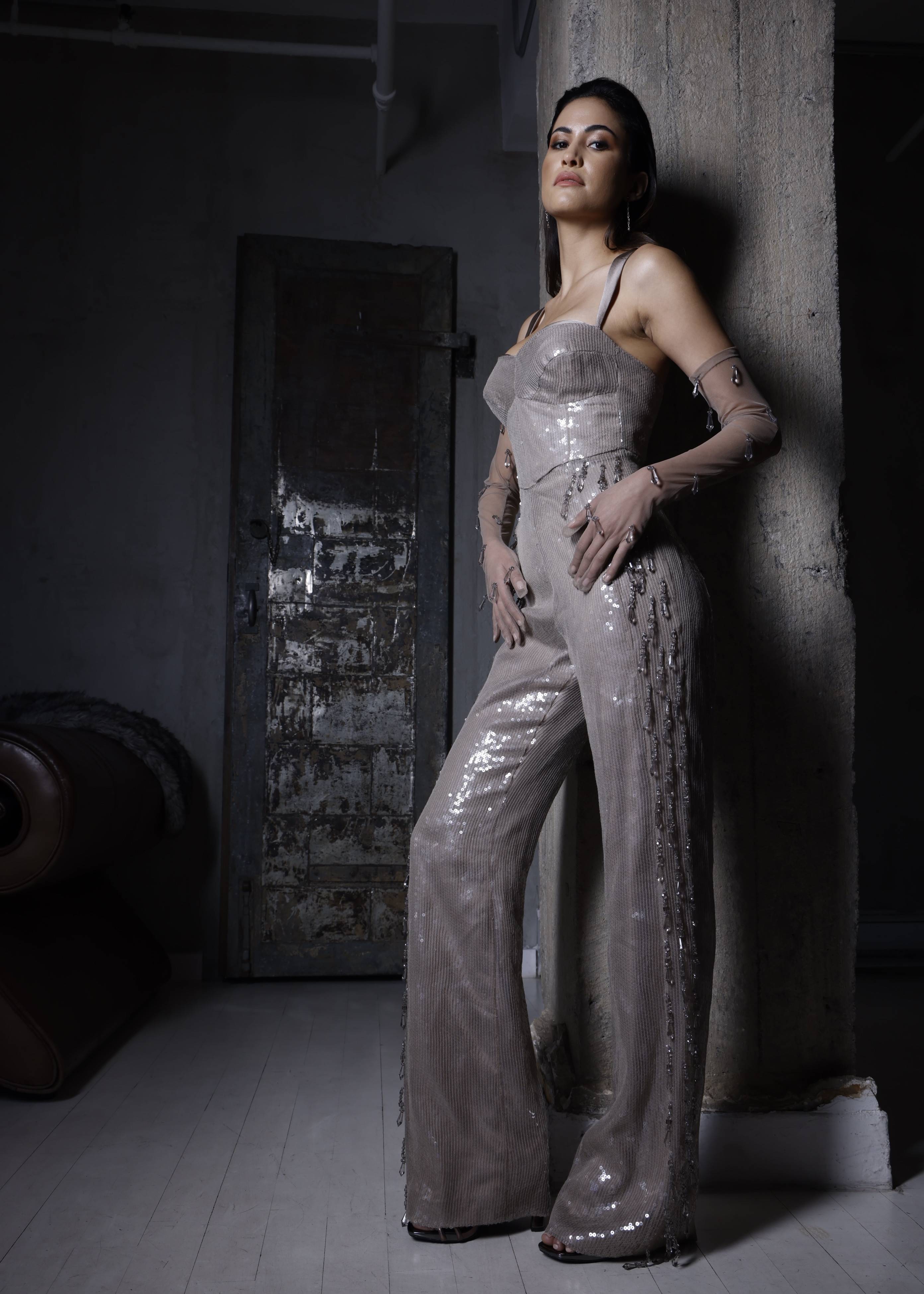 Teardrop Crystal Jumpsuit & Gloves Image - 3