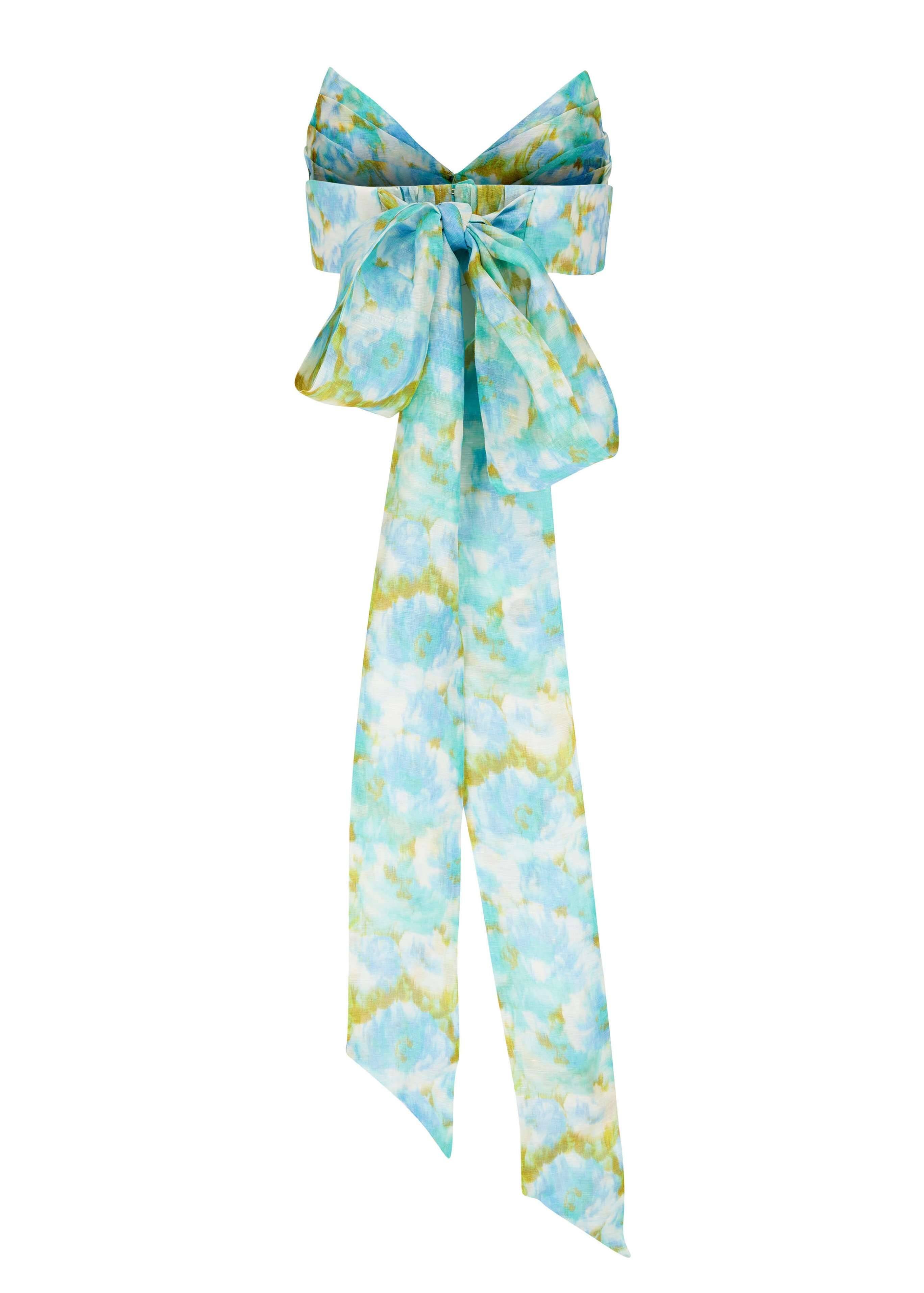 High Tide Aqua Ikat Floral Skirt Set Image - 4