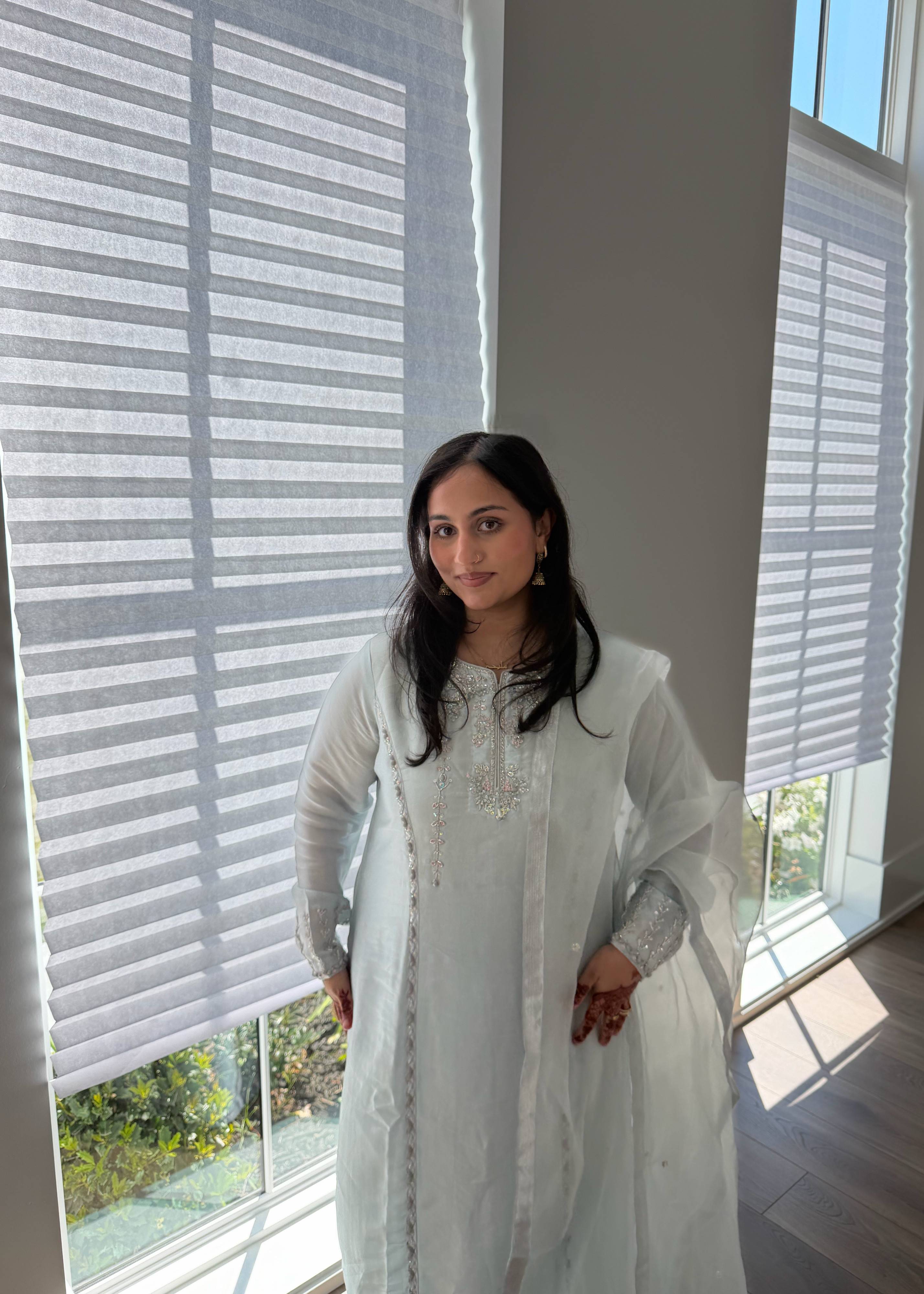 Light Sky Blue Kurta Set Image - 2