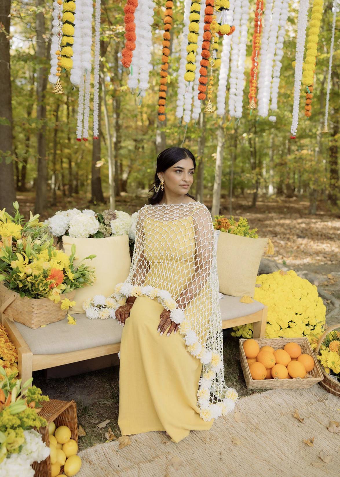 Floral Dupatta for Haldi Image - 4