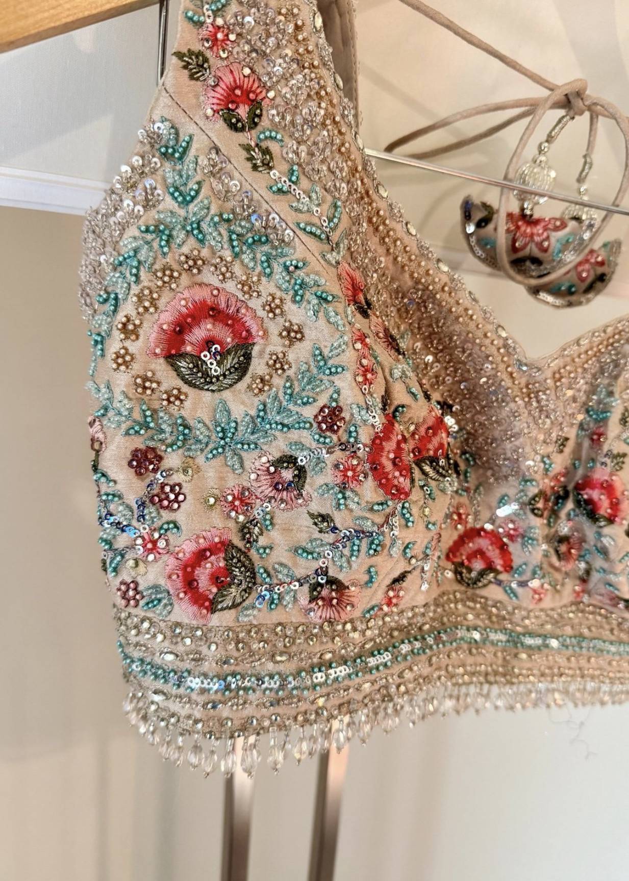 Blush Pink Floral Lehenga Image - 2