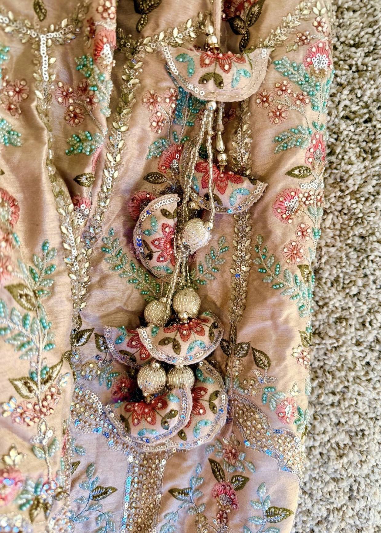 Blush Pink Floral Lehenga Image - 5