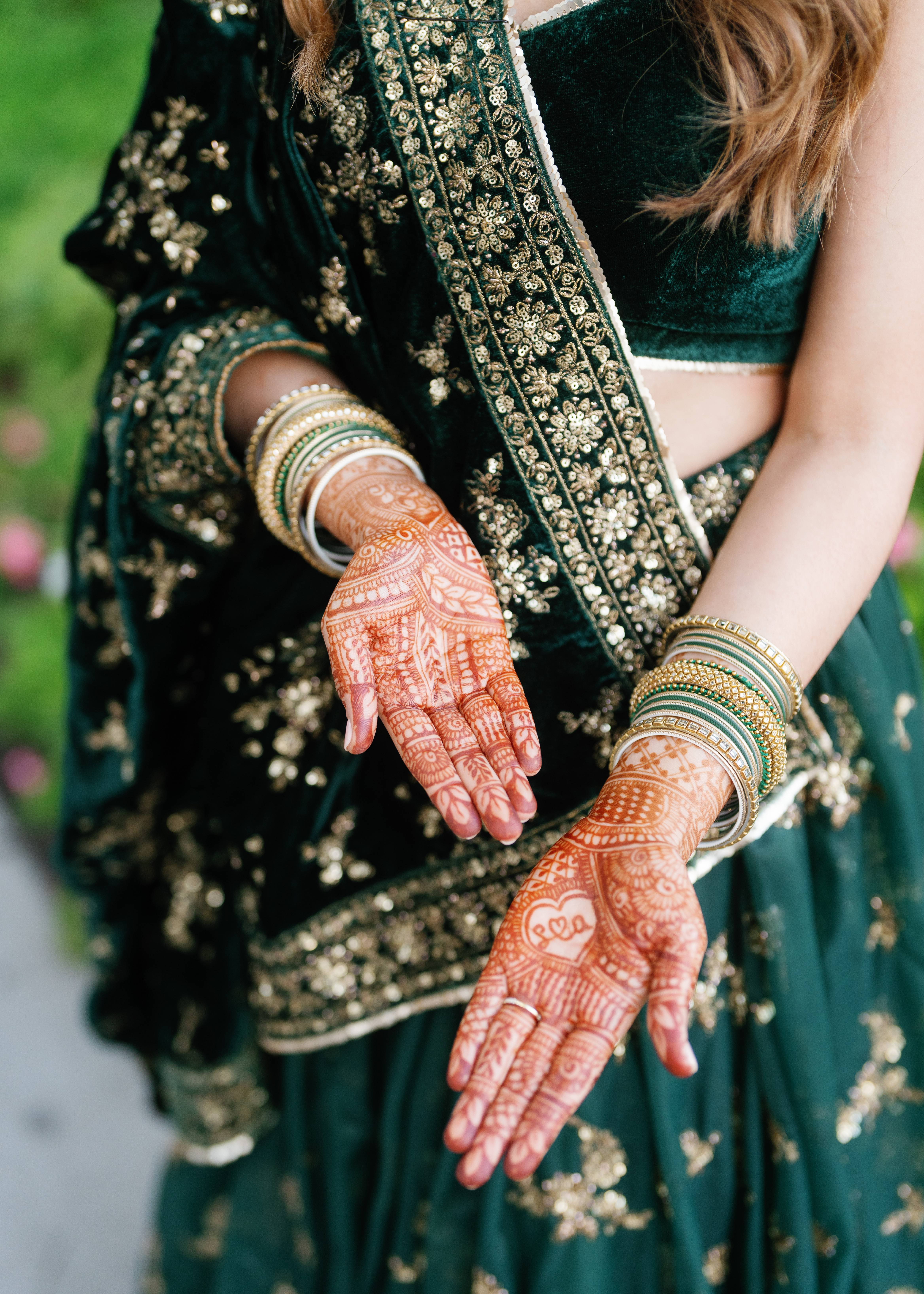 Dark Green and Gold Lehenga Image - 2