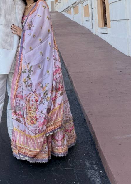 Pastel Purple Printed Lehenga Image - 2