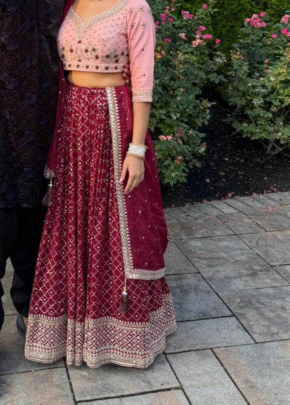 Pink and Maroon Lehenga Image - 0