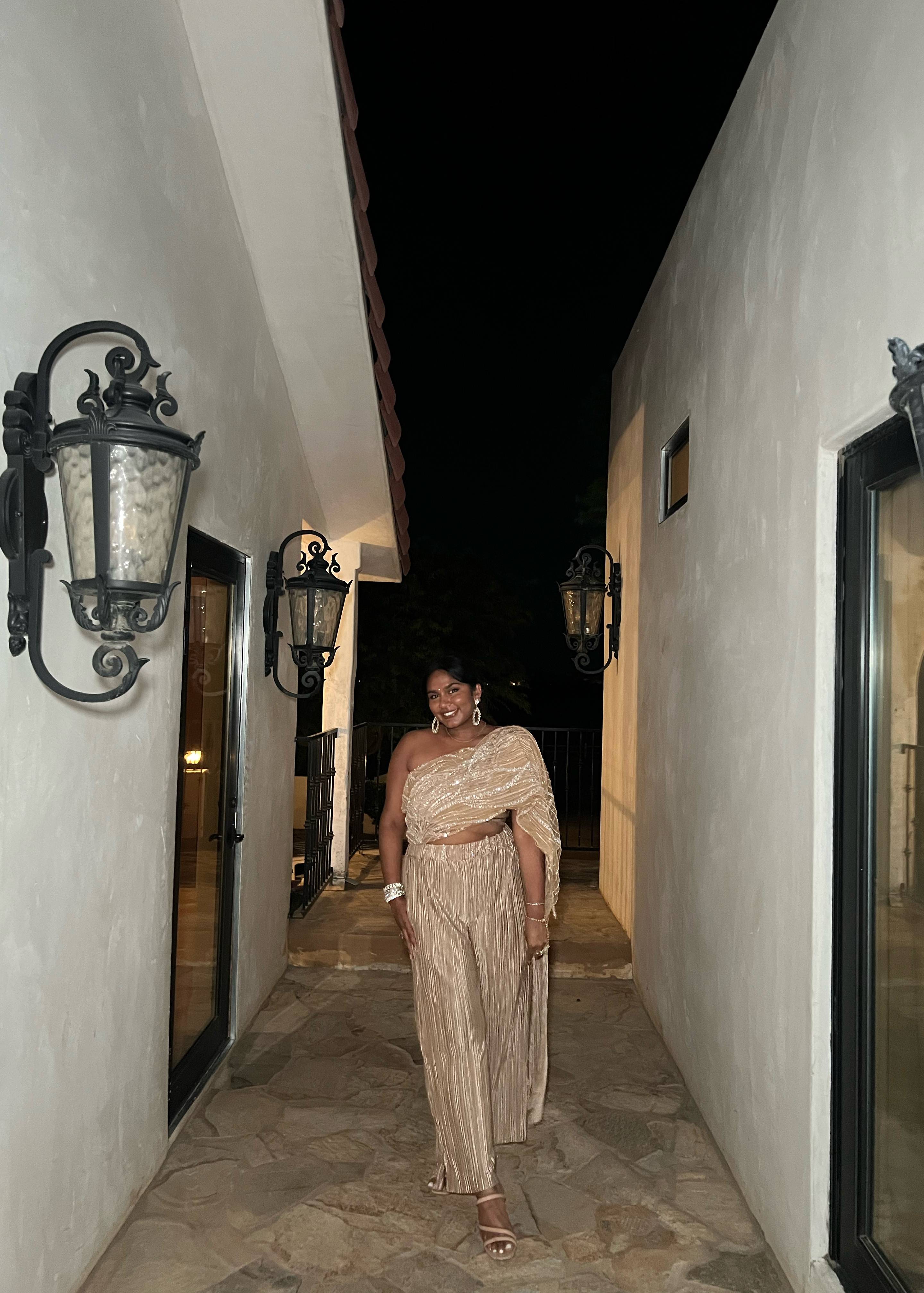 Bronze Plisse Co-Ord Set  Image - 2