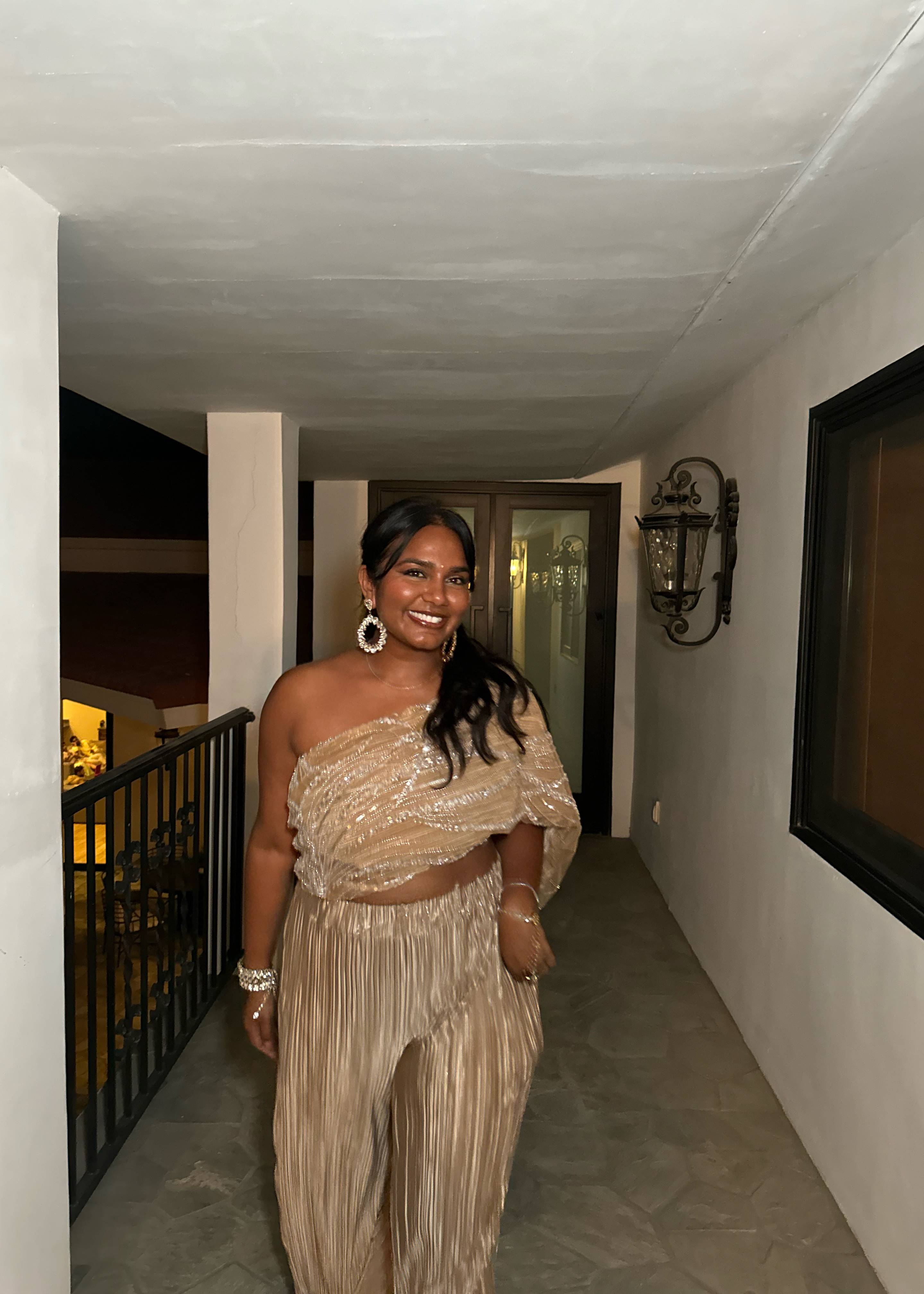 Bronze Plisse Co-Ord Set  Image - 1