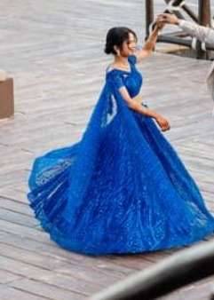 Cobalt Blue Lehenga Image - 2