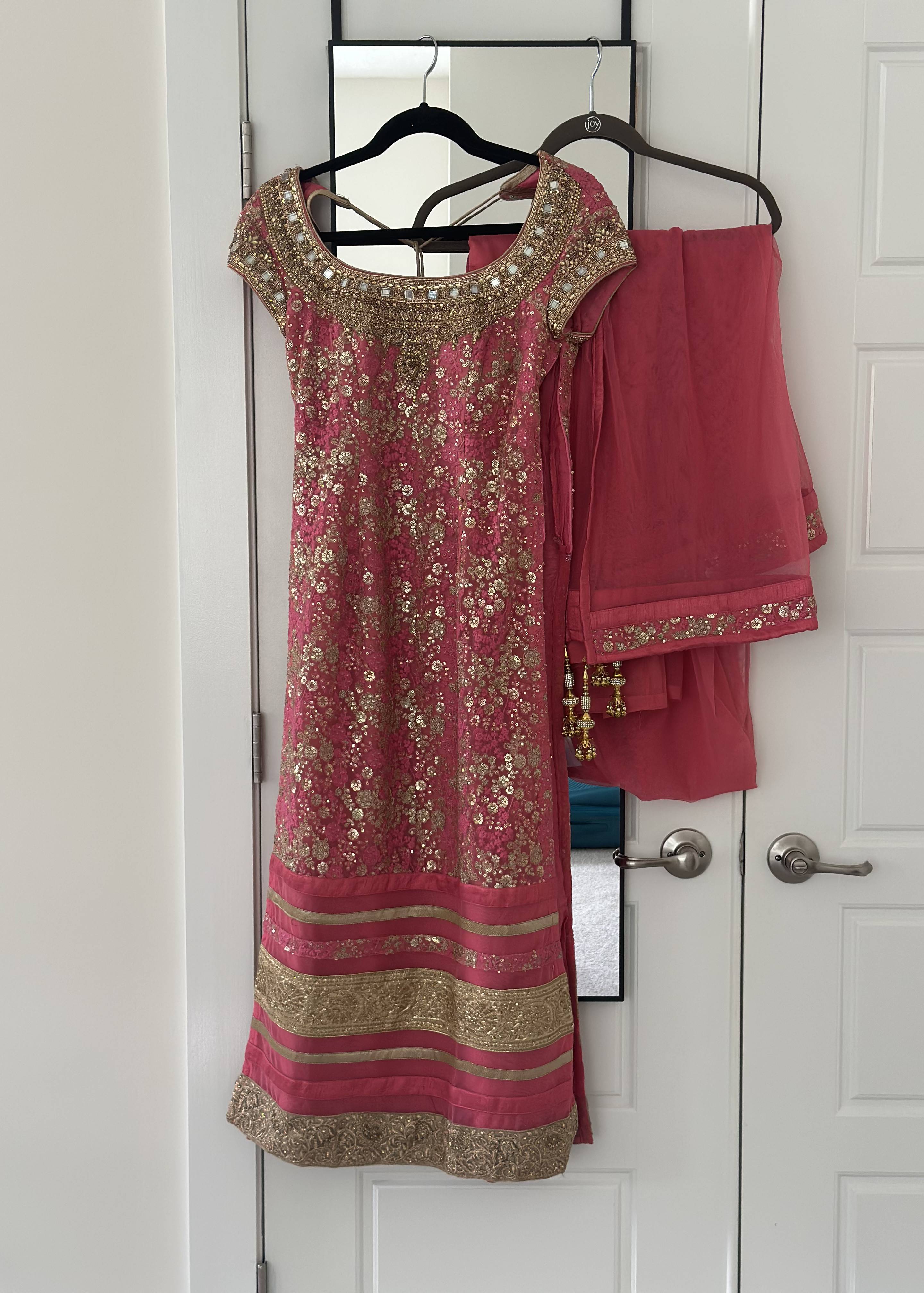 Coral Pink Kurta Set Image - 0