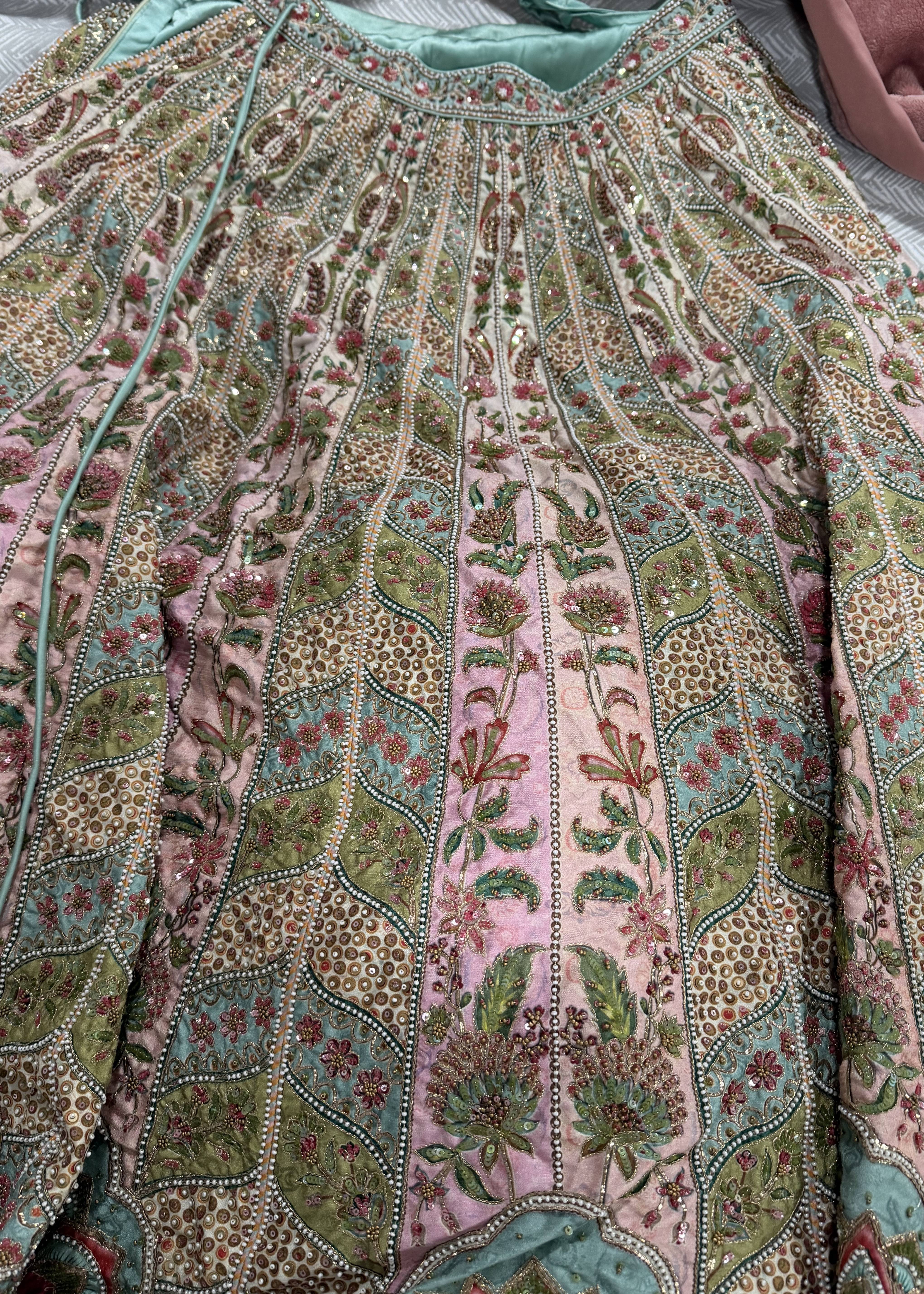 Pastel Floral Lehenga Image - 5