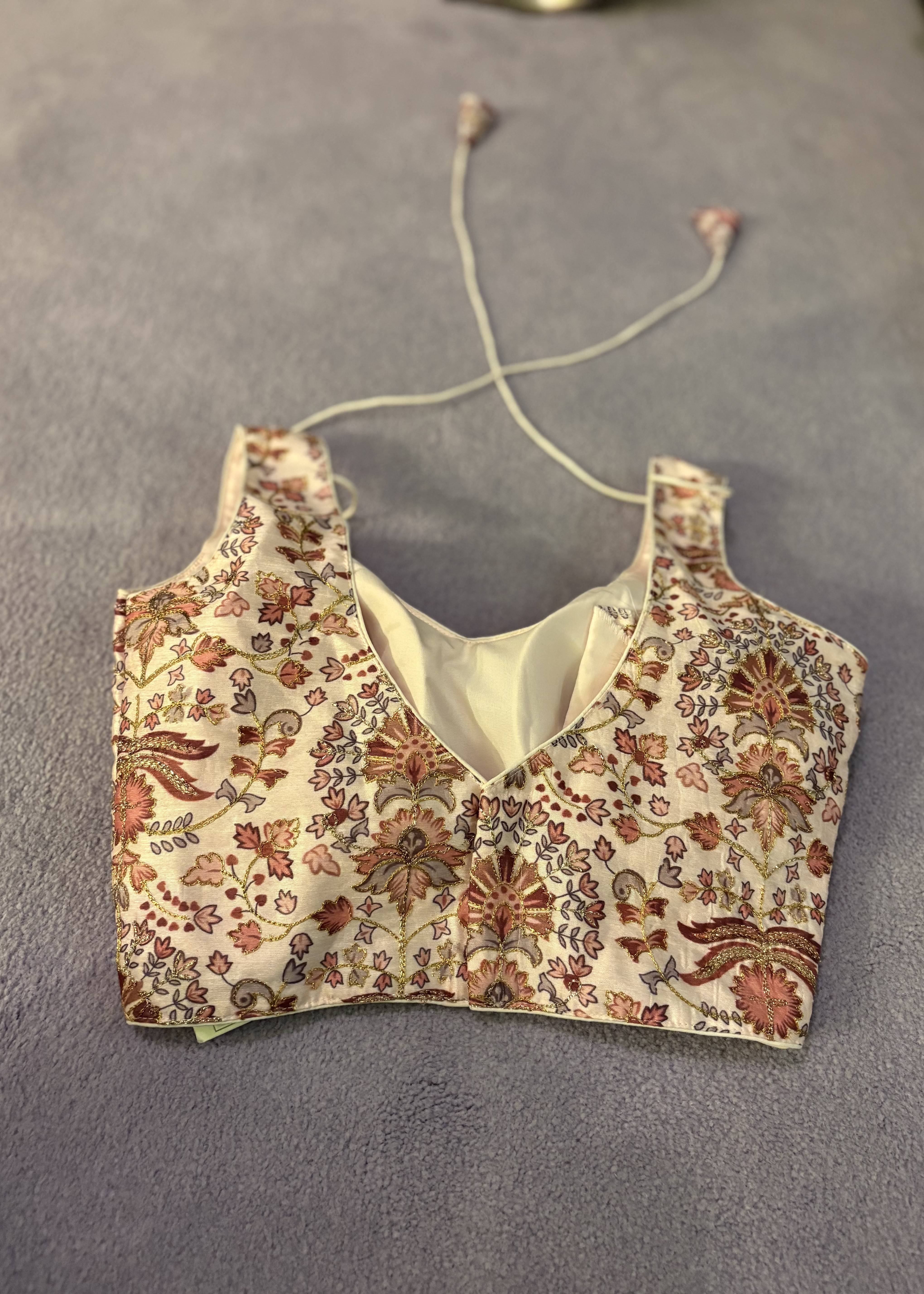 Beige Floral Blouse Image - 1