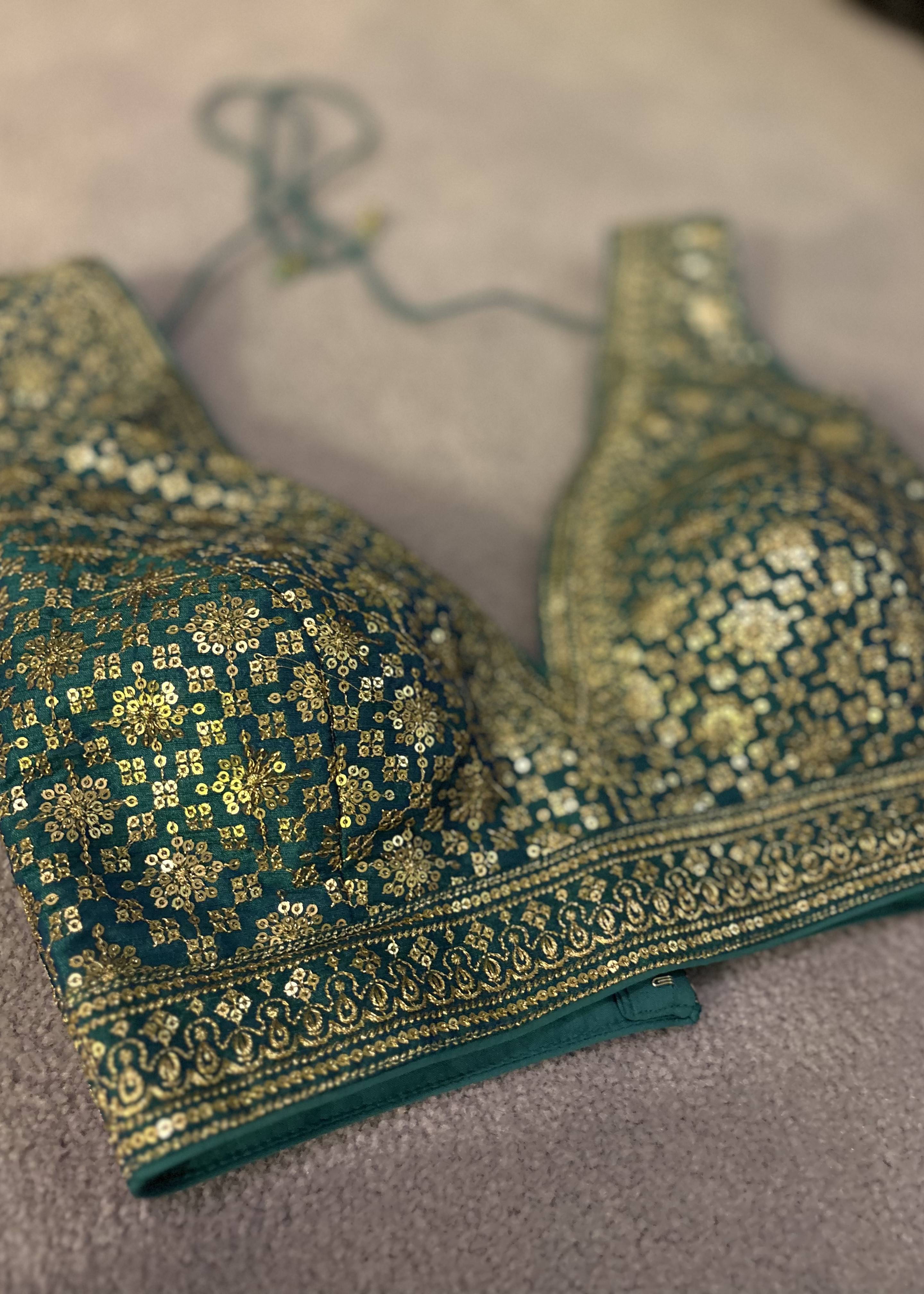 Green and Gold Blouse Image - 4