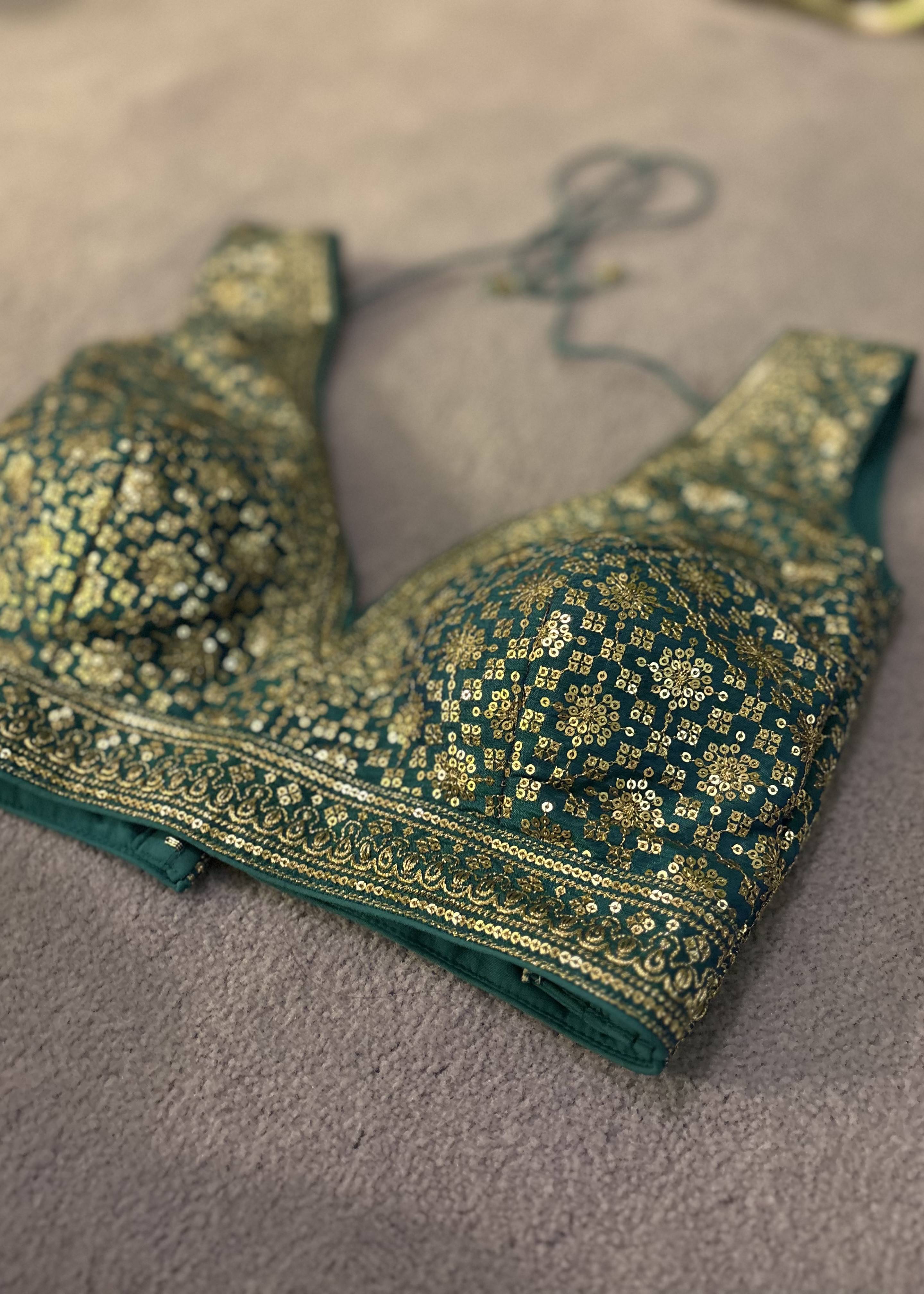 Green and Gold Blouse Image - 3
