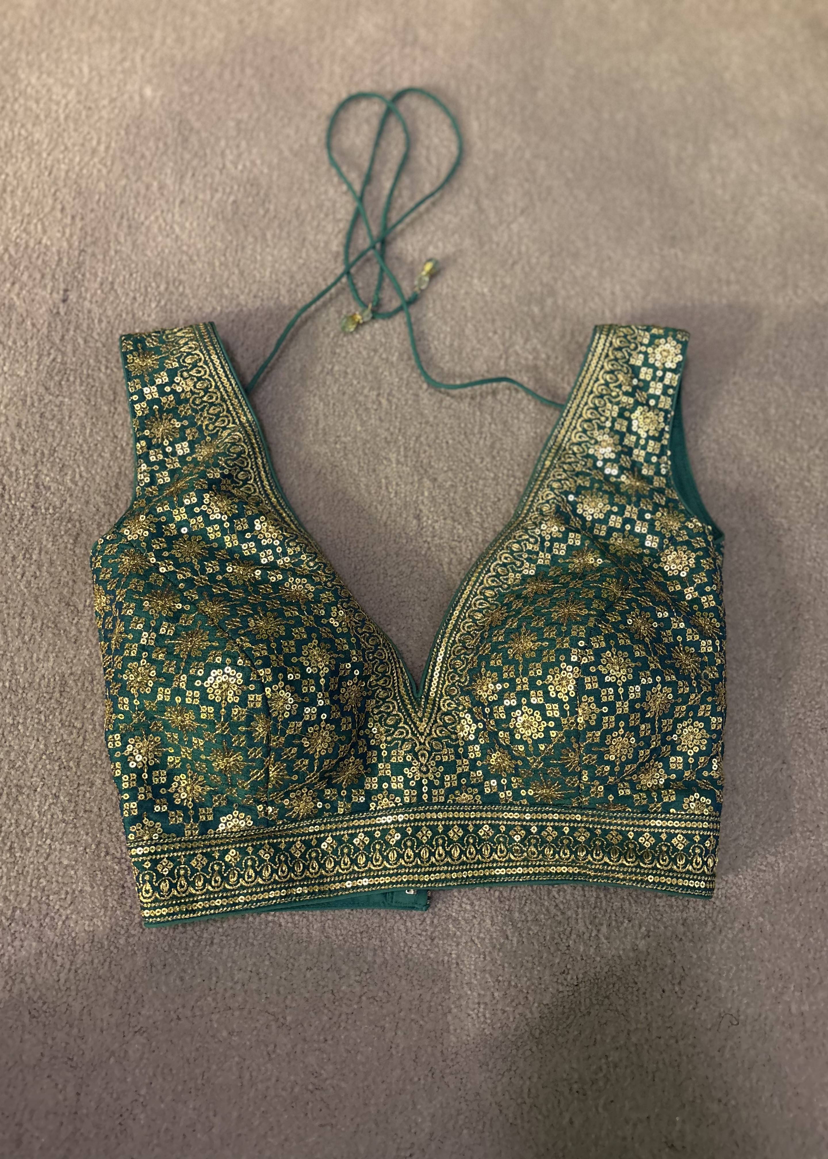Green and Gold Blouse Image - 0