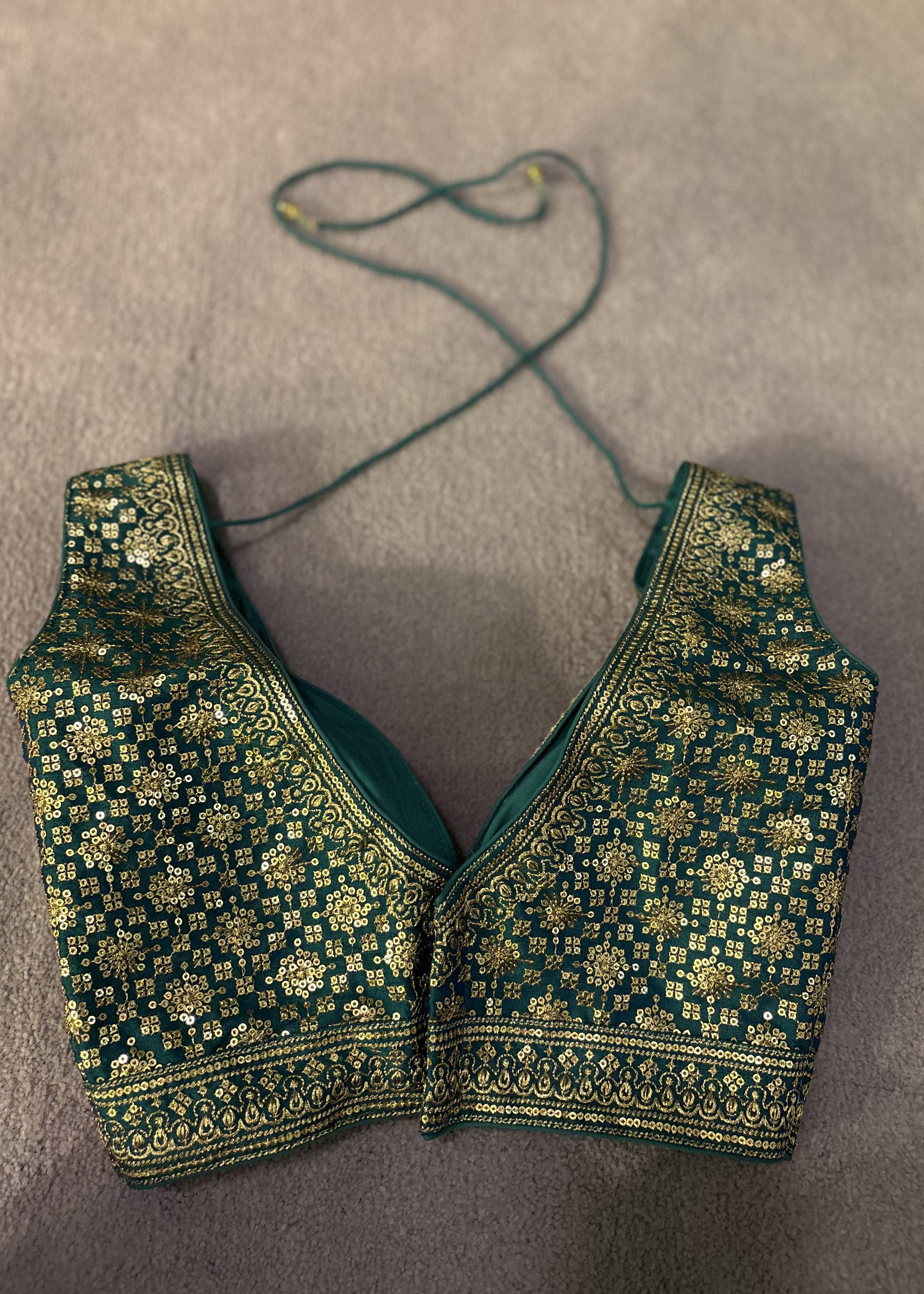Green and Gold Blouse Image - 1