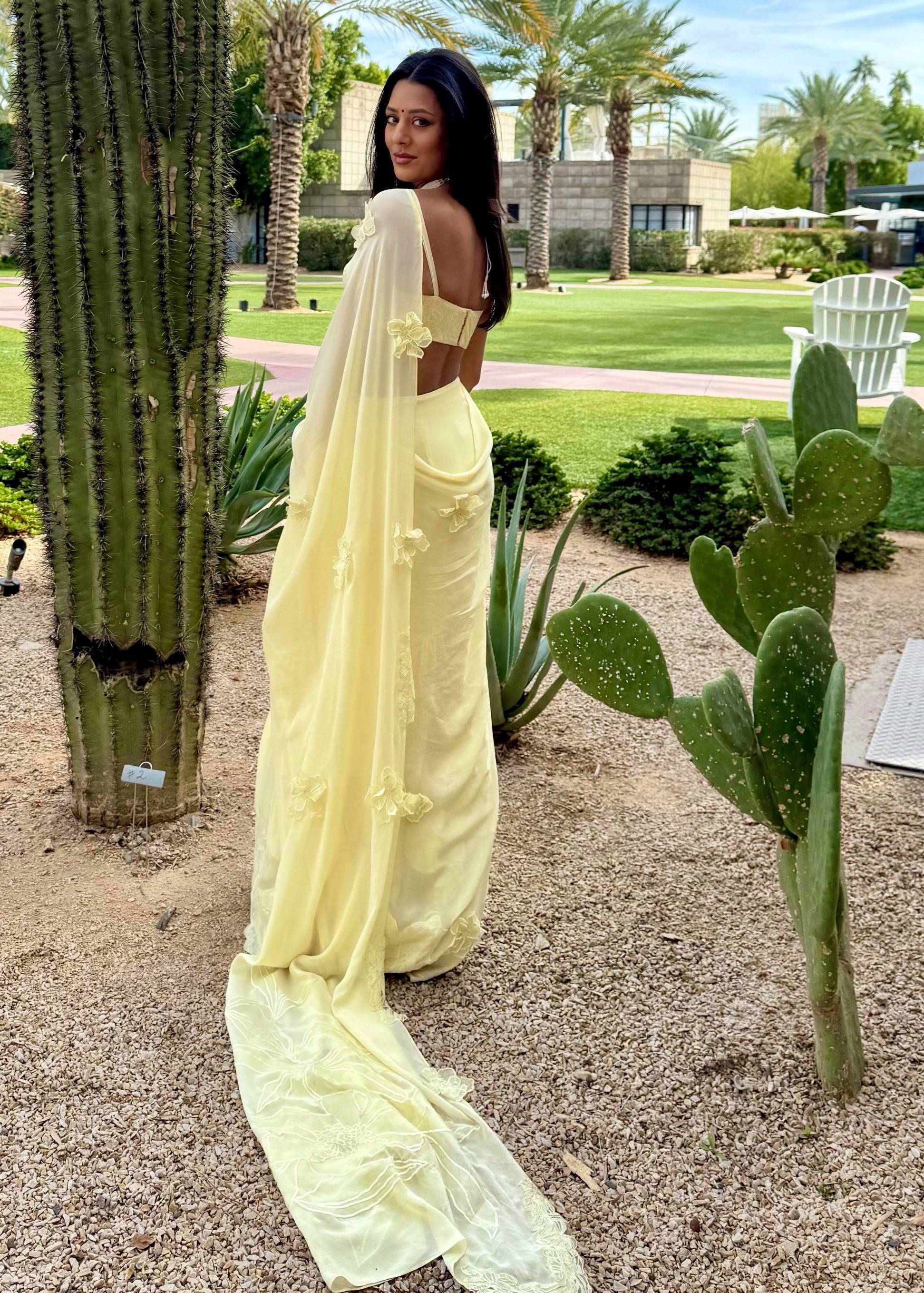 Lady Buttercup Pre-Stitched Sari Image - 3