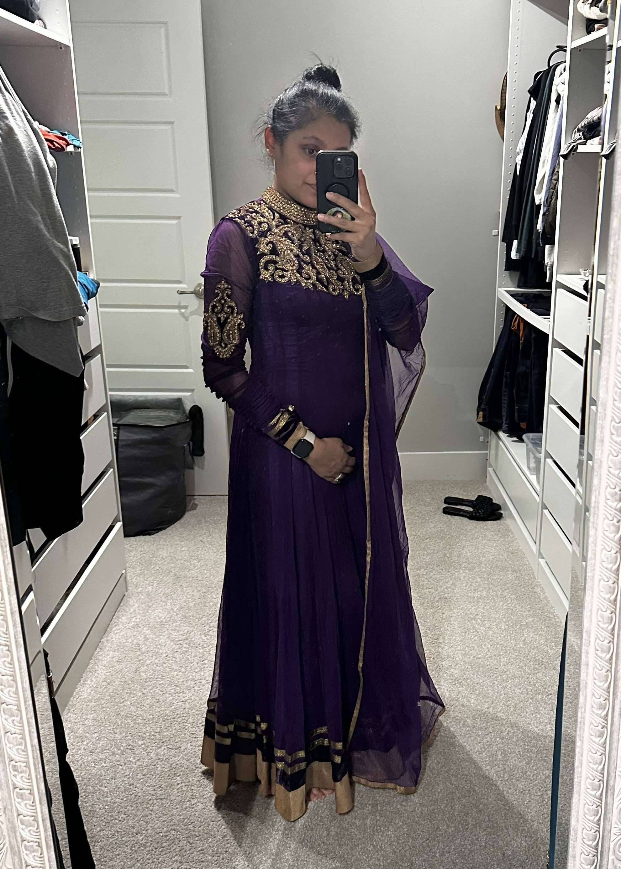 Deep Purple Anarkali Image - 0