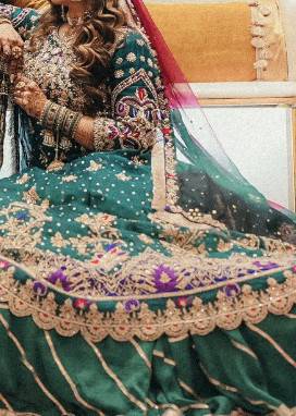 Green Anarkali with Skirt Set Image - 3