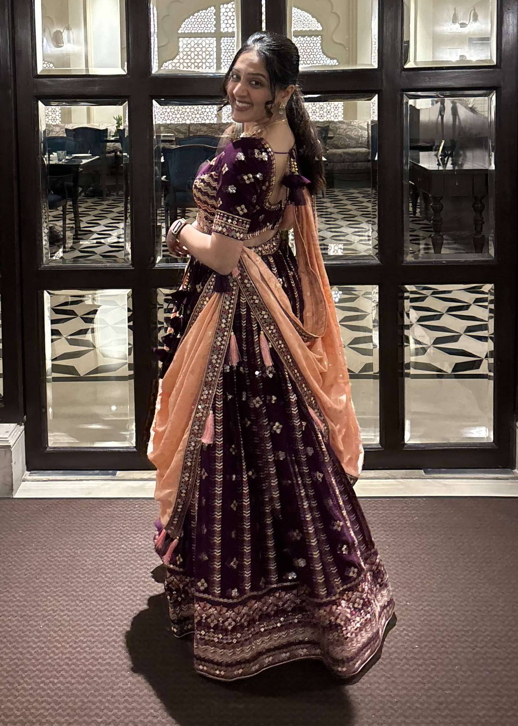 Deep Purple Lehenga Image - 1