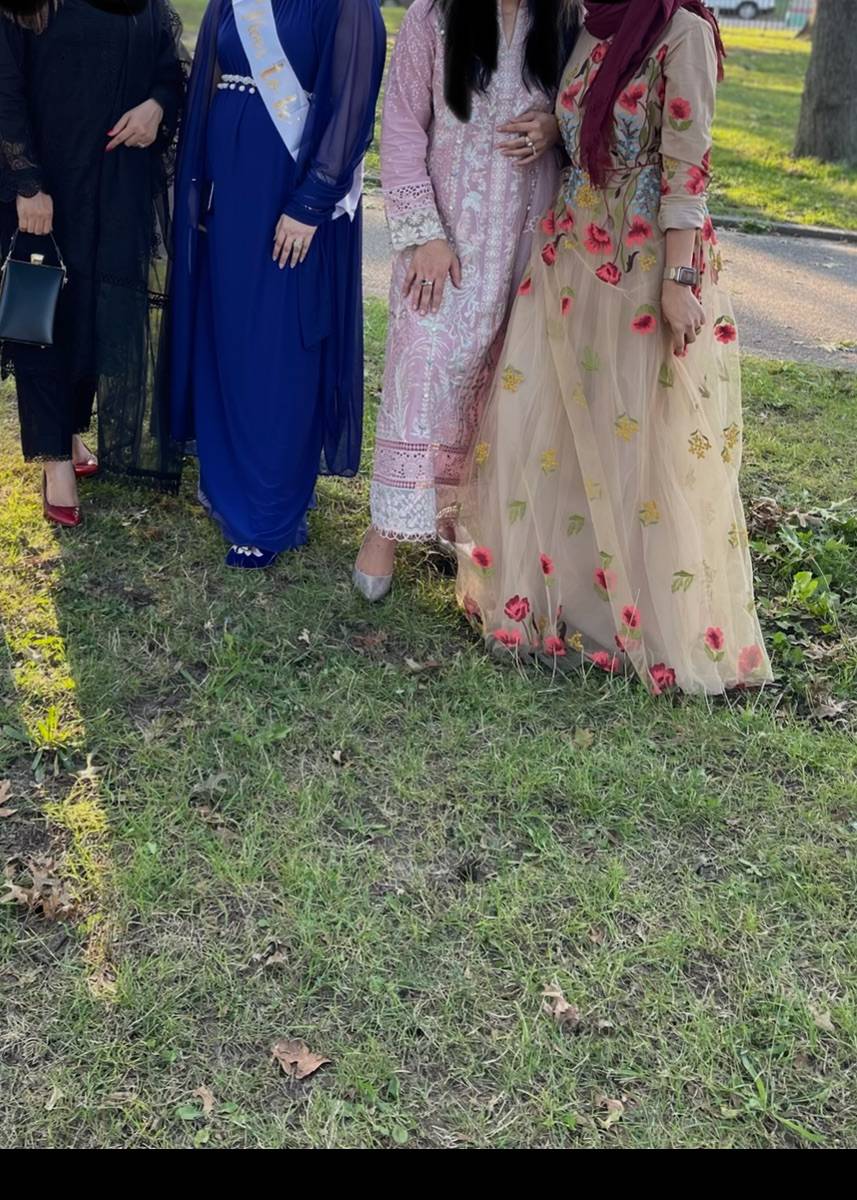 Yellow Floral Gown Image - 1