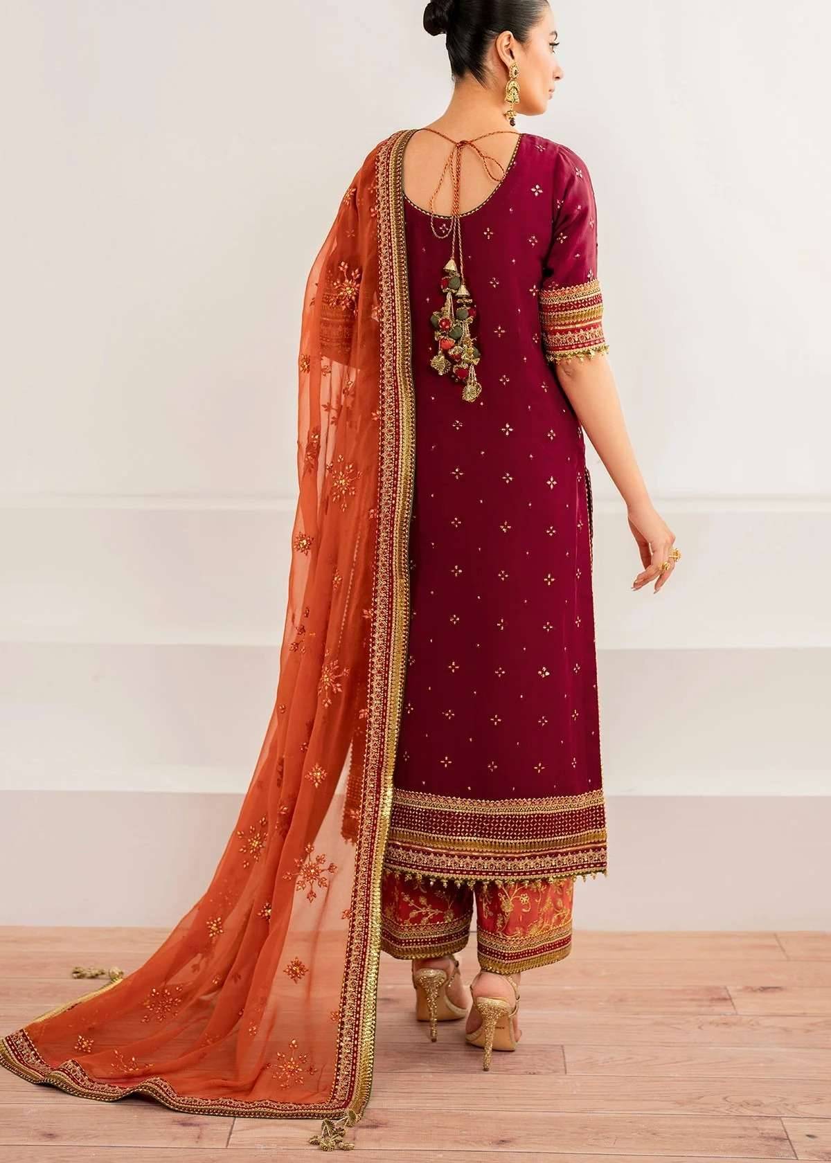 Red and Orange Shalwar Kameez Image - 1