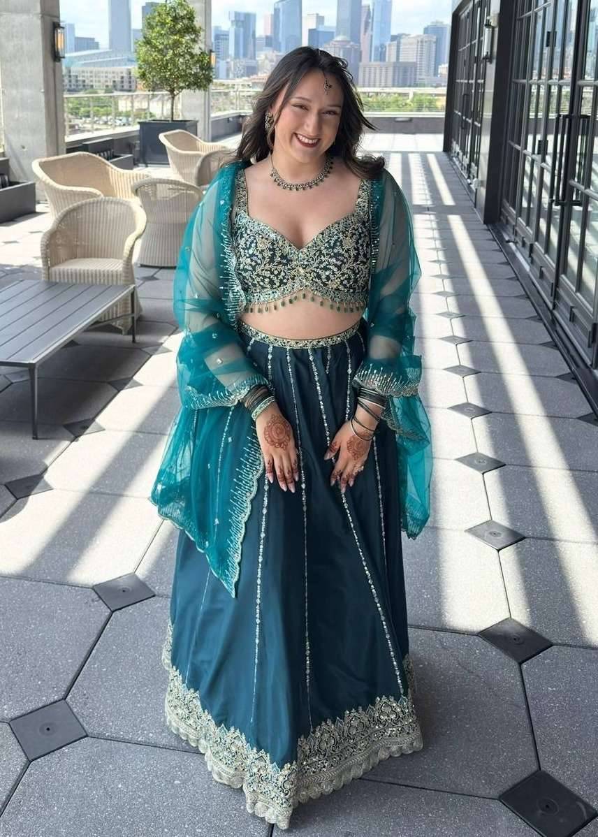 Teal Lehenga Image - 0