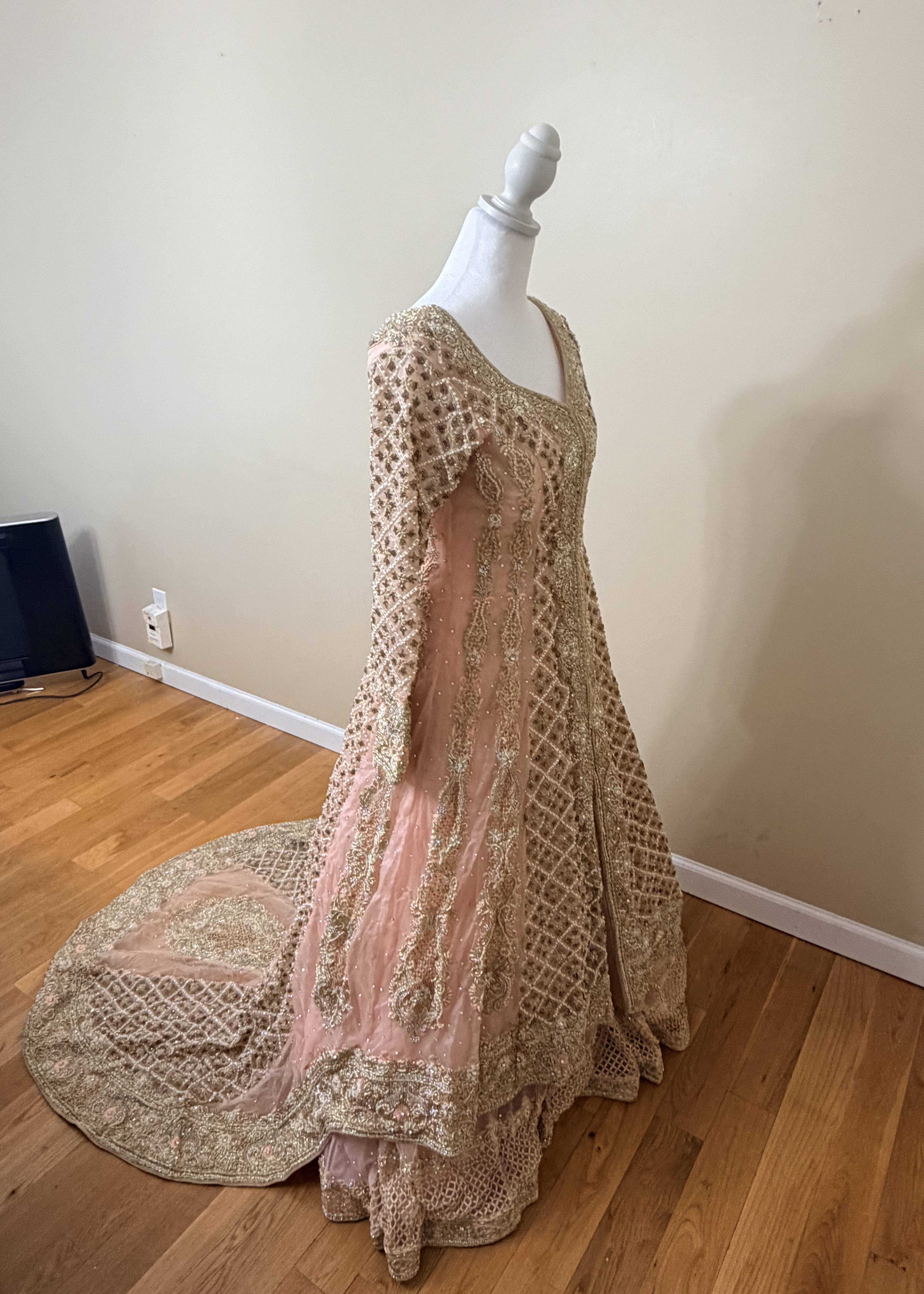 Pastel Pink Anarkali Lehenga Image - 1