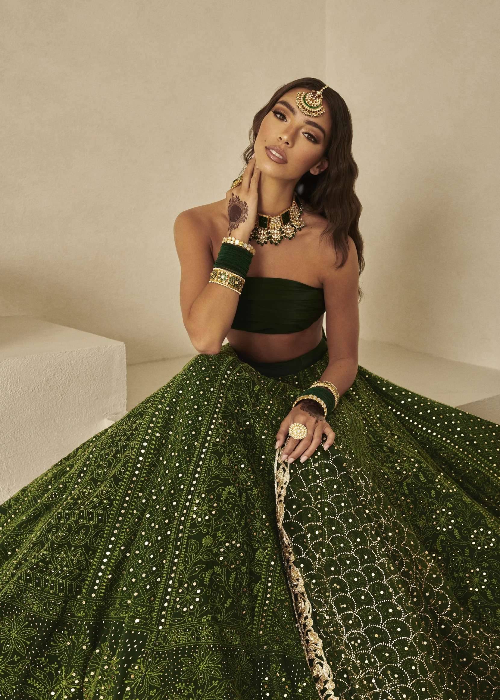 Forest Green Lehenga Image - 1