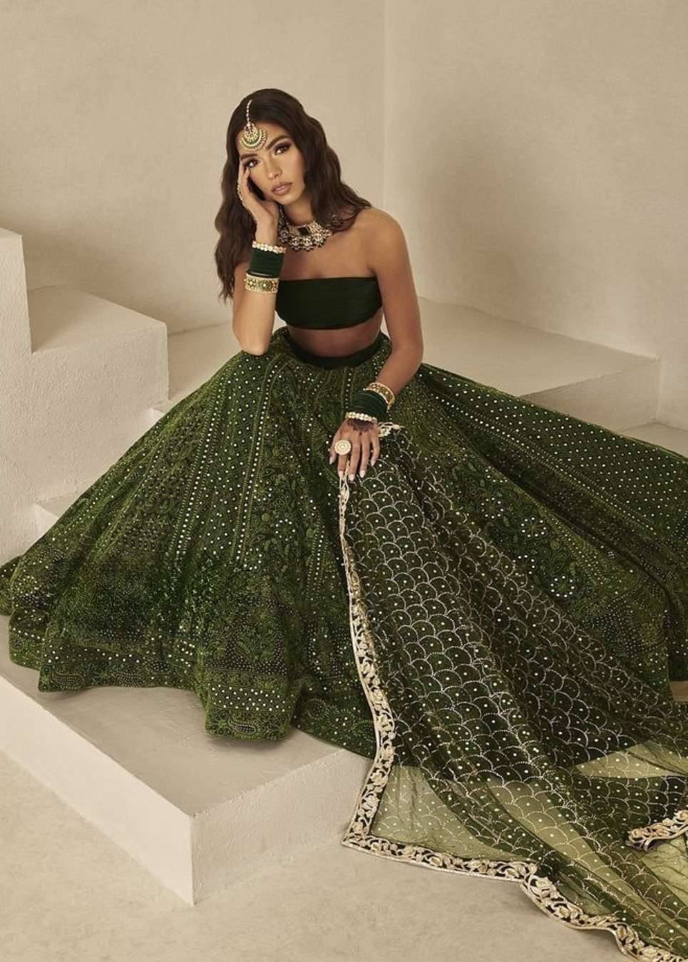Forest Green Lehenga Image - 0