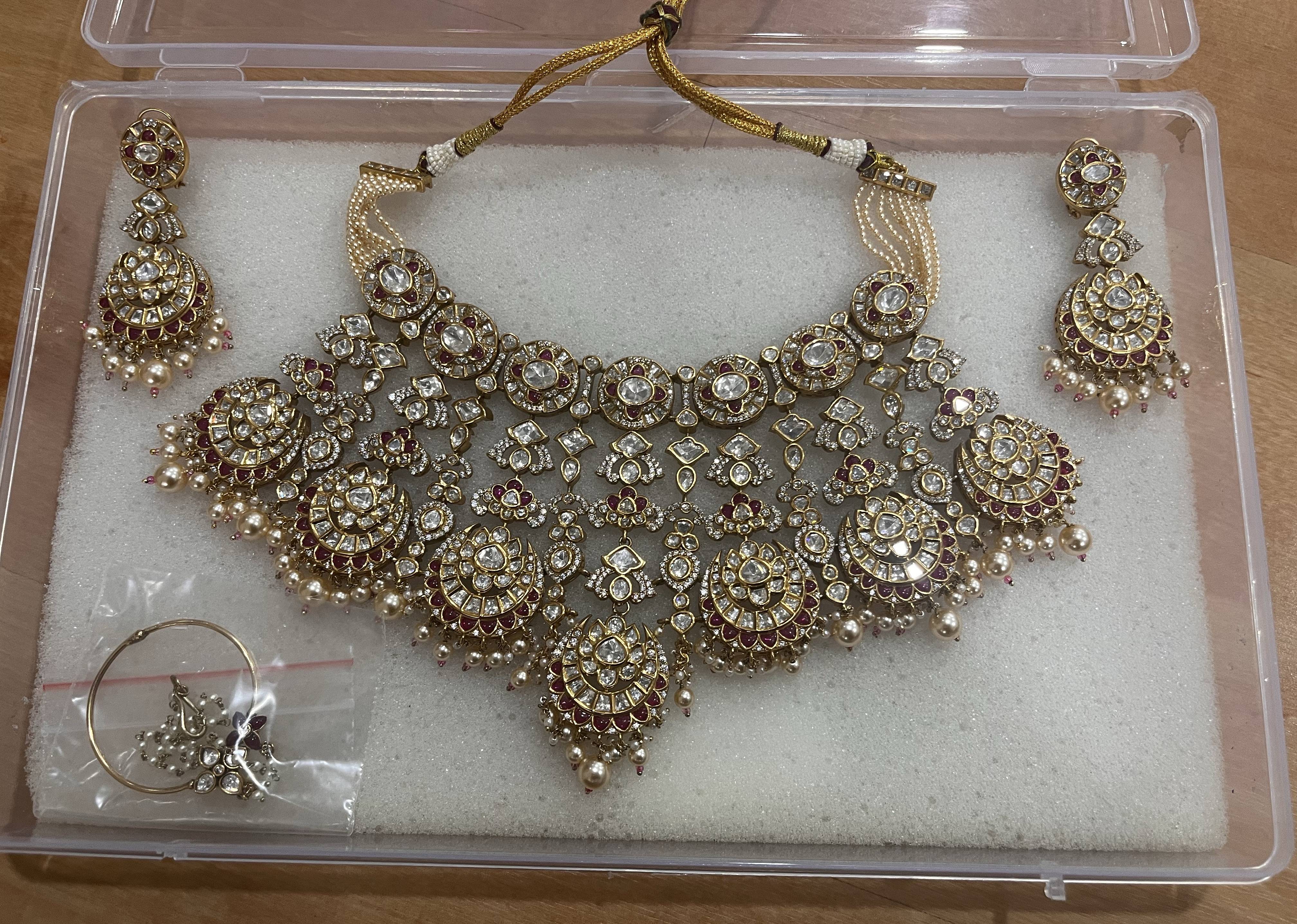Full Red Bridal Jewelry Set Image - 0