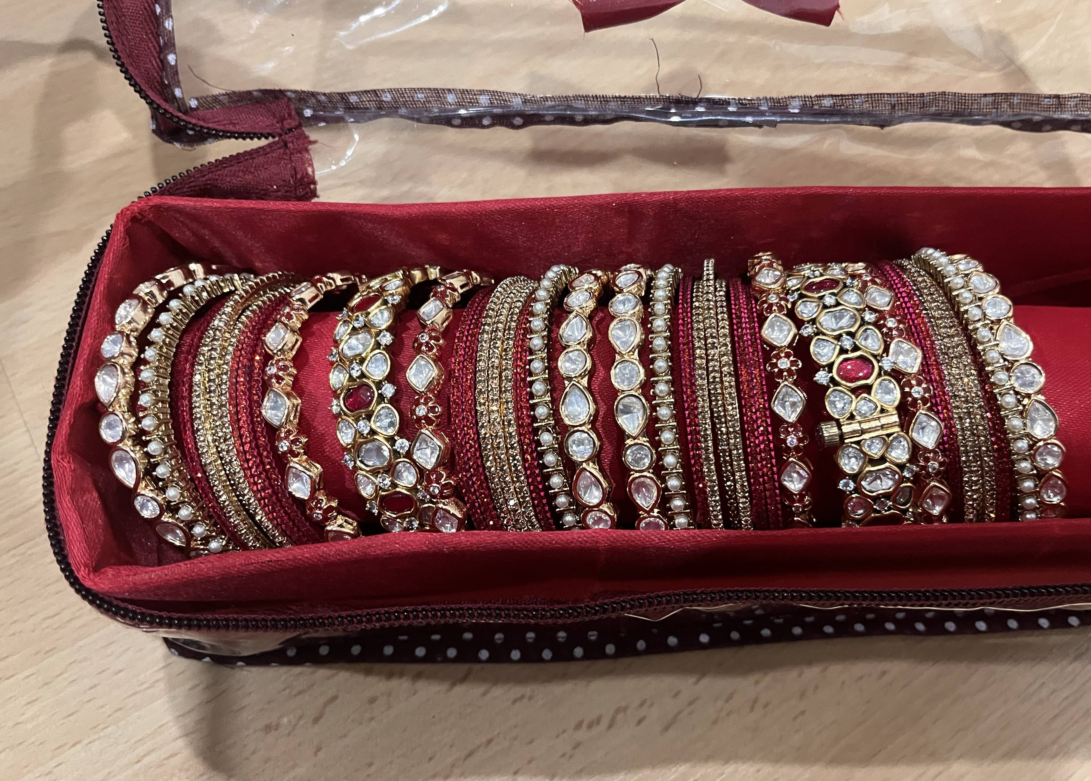 Full Red Bridal Jewelry Set Image - 3