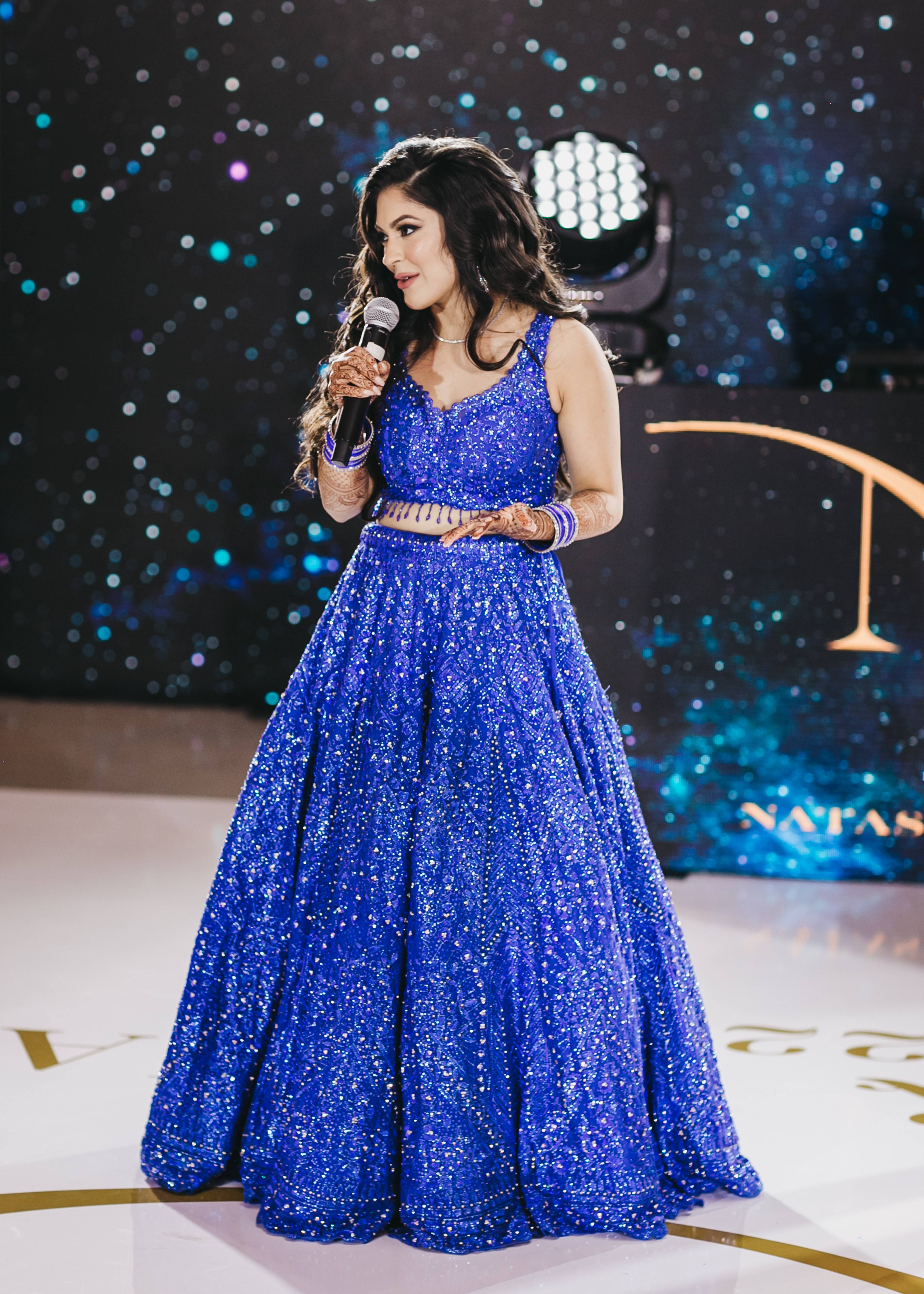 Cobalt Blue Embellished Lehenga Image - 0