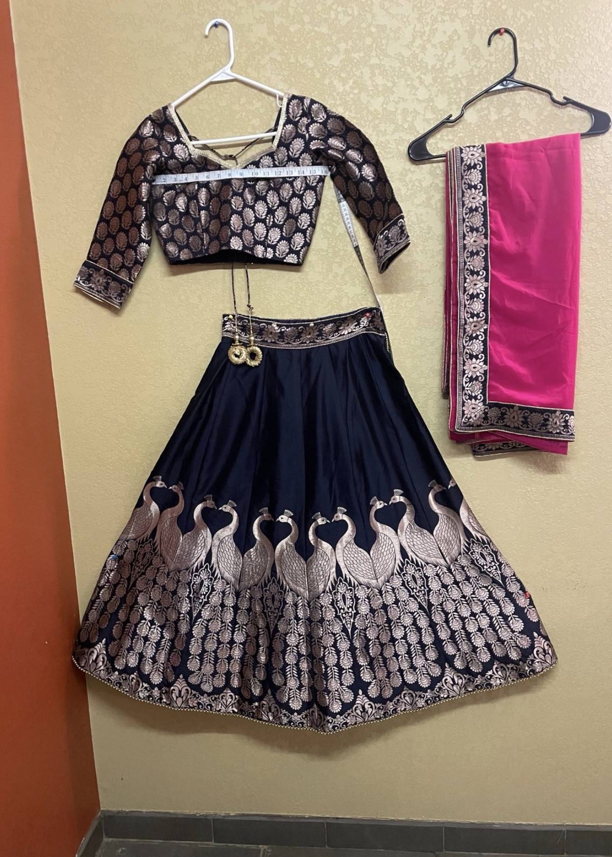 Navy and Pink Lehenga Image - 0