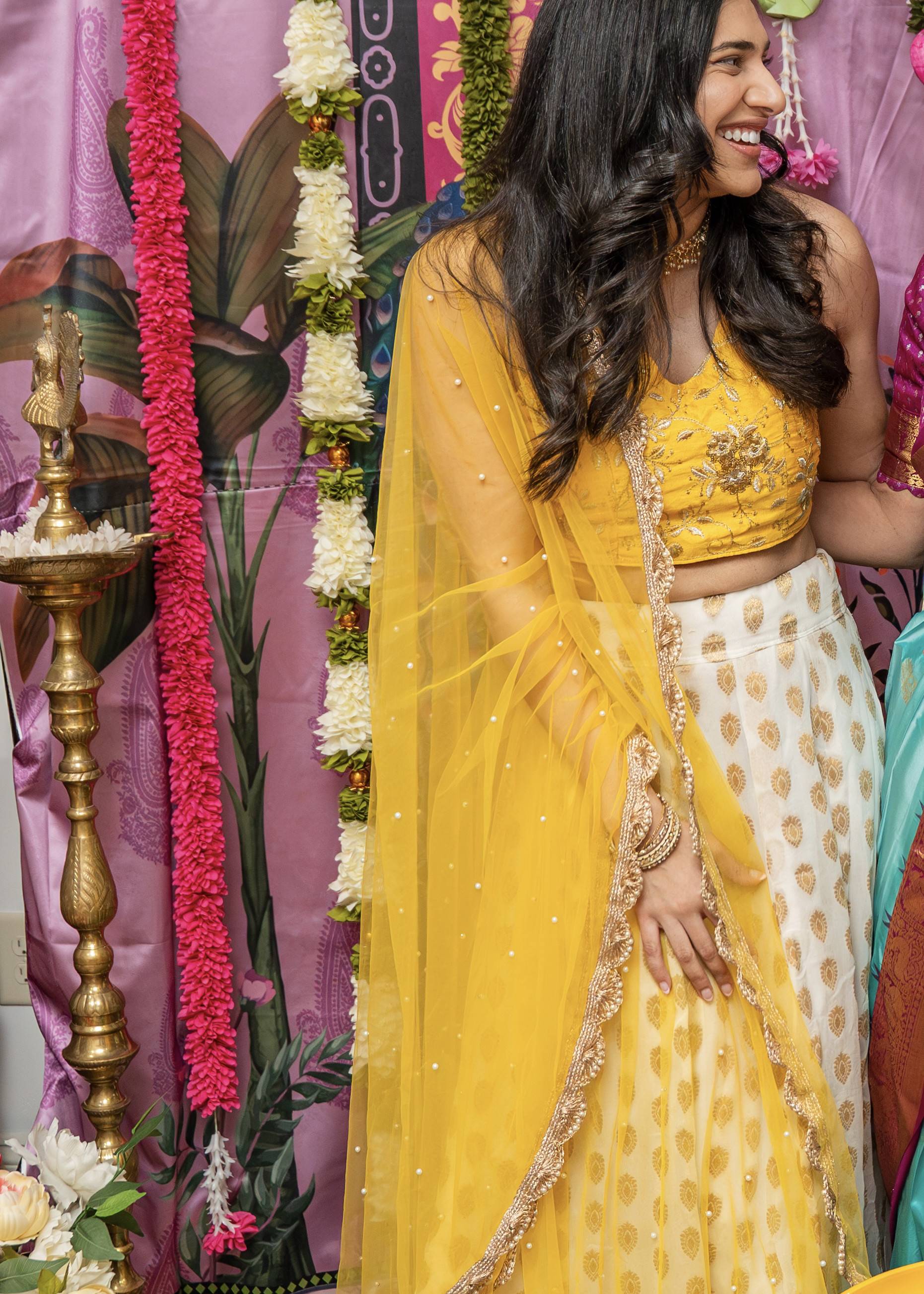 Yellow and White Lehenga Image - 0
