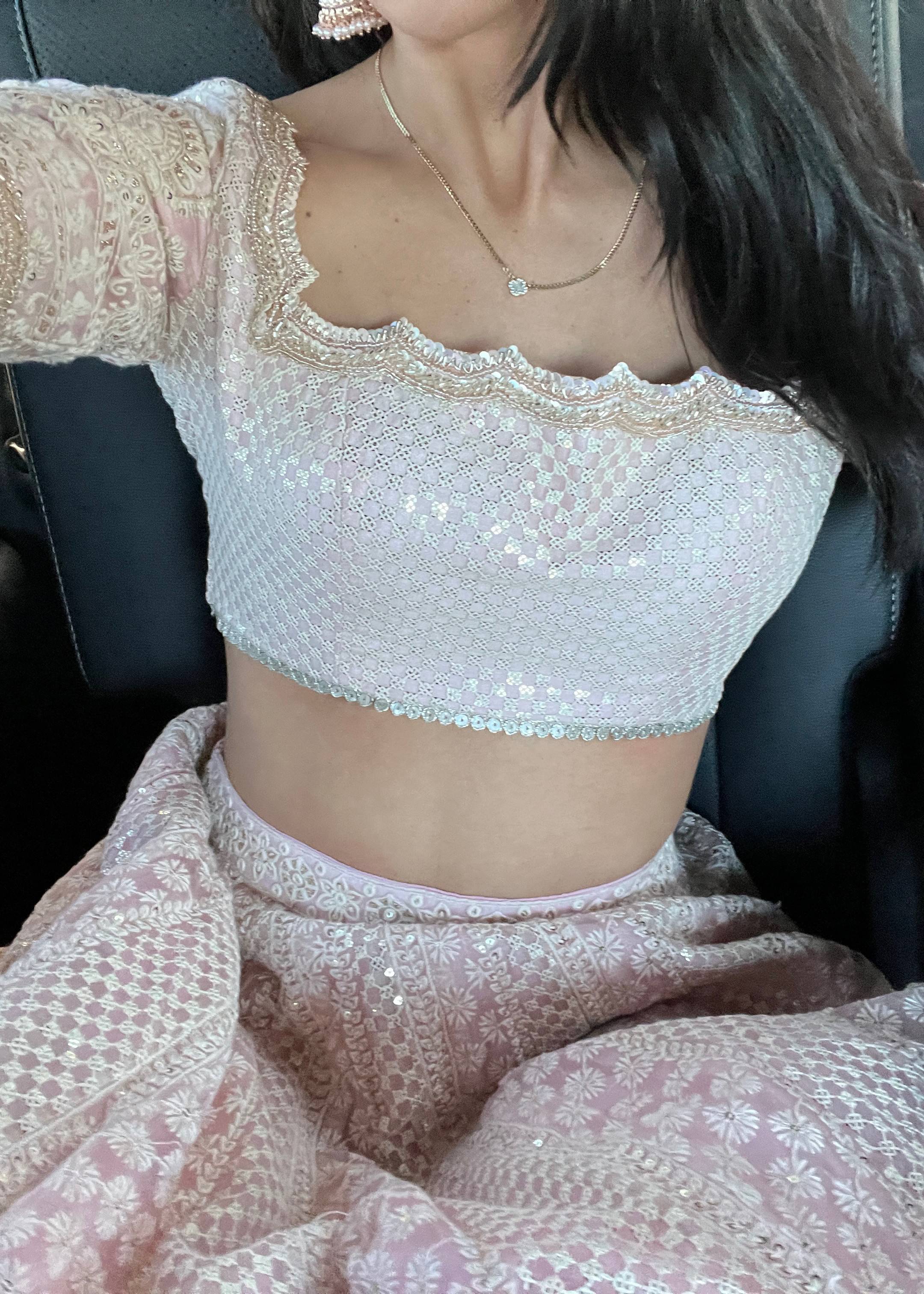 Pastel Pink Embellished Lehenga Image - 2